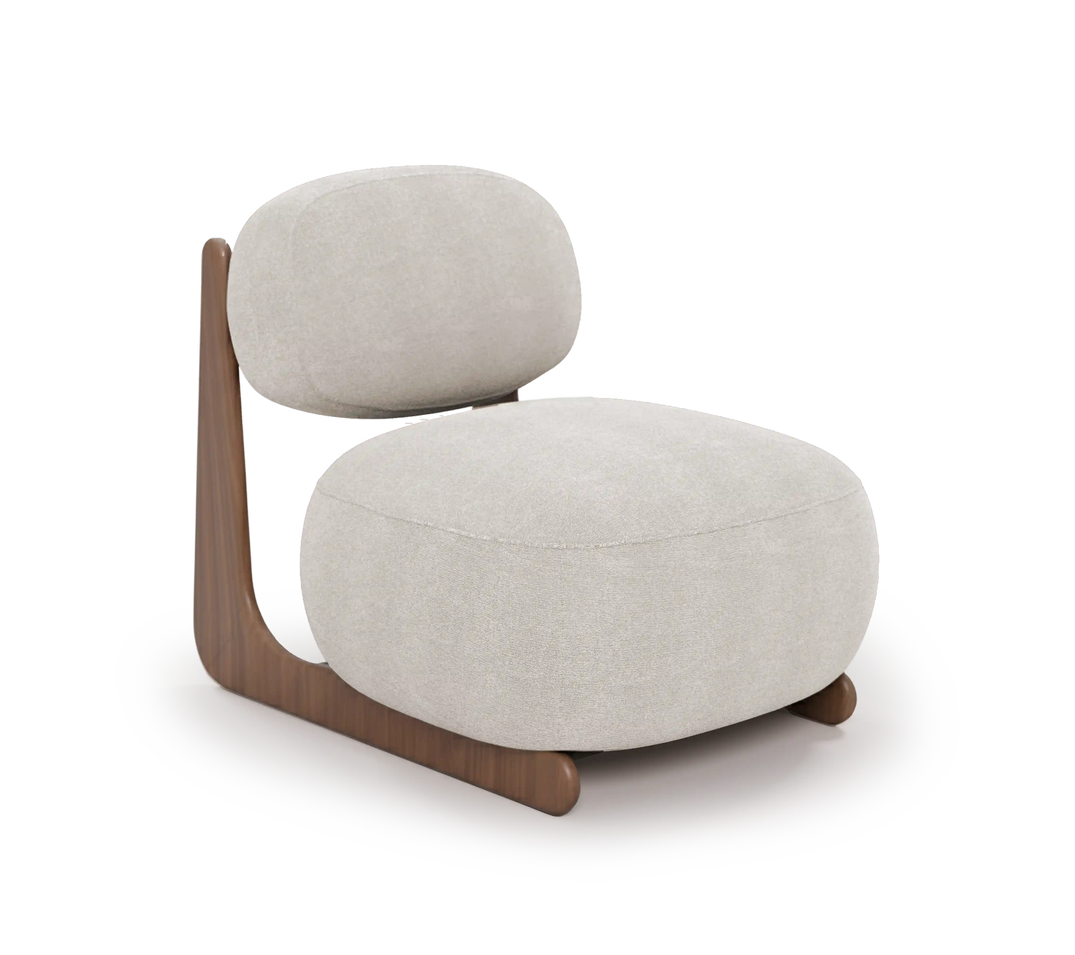 Butaca Mare Nogal en tapicería dolmen creme