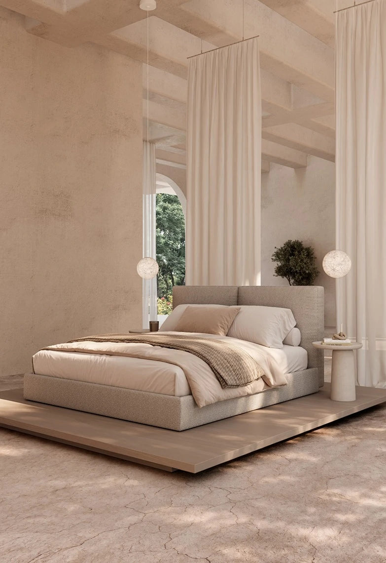 Tokio bed with storage base and custom upholstery for a 160x200 cm mattress