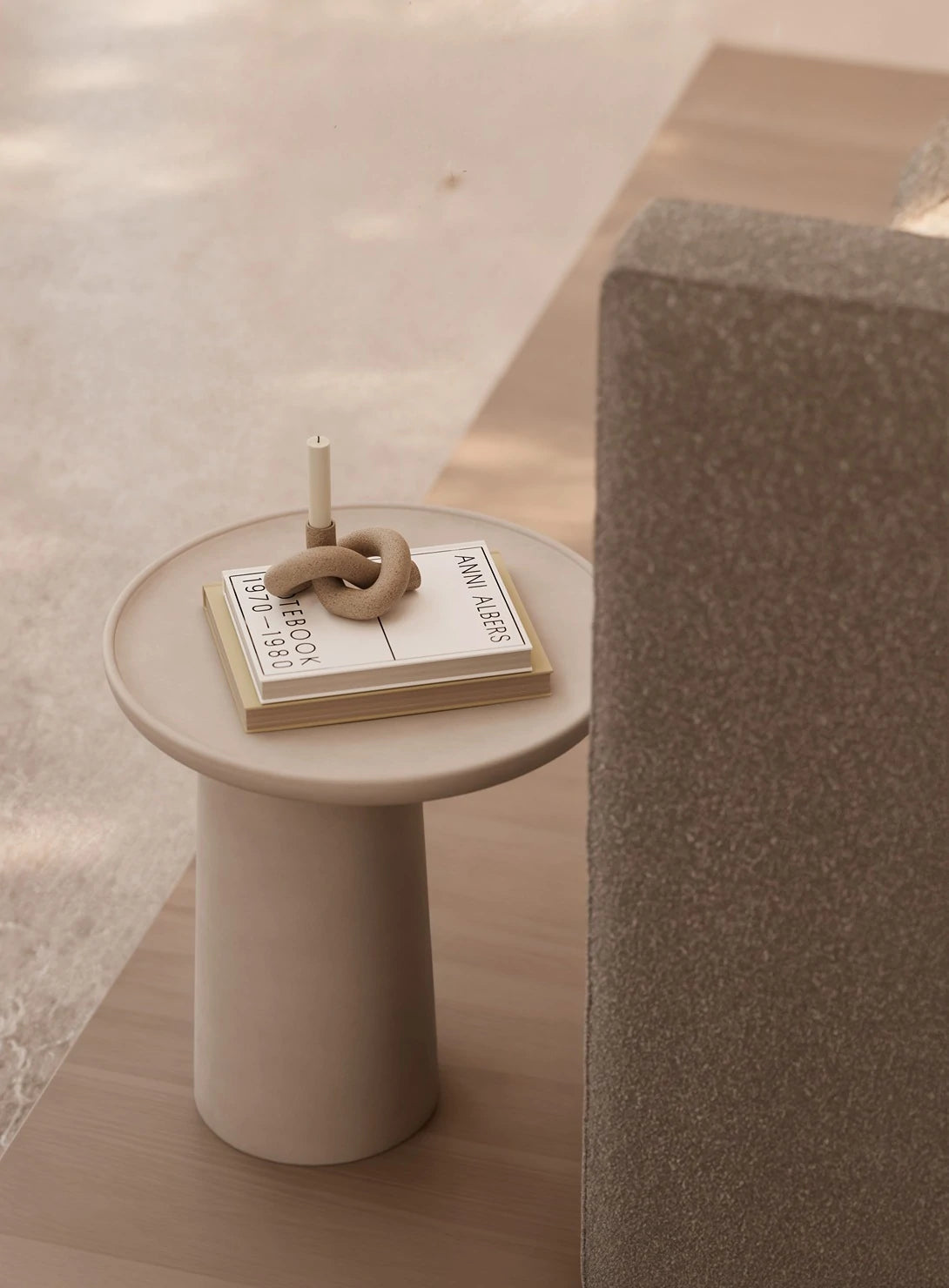 Cala Microcement Round Side Table