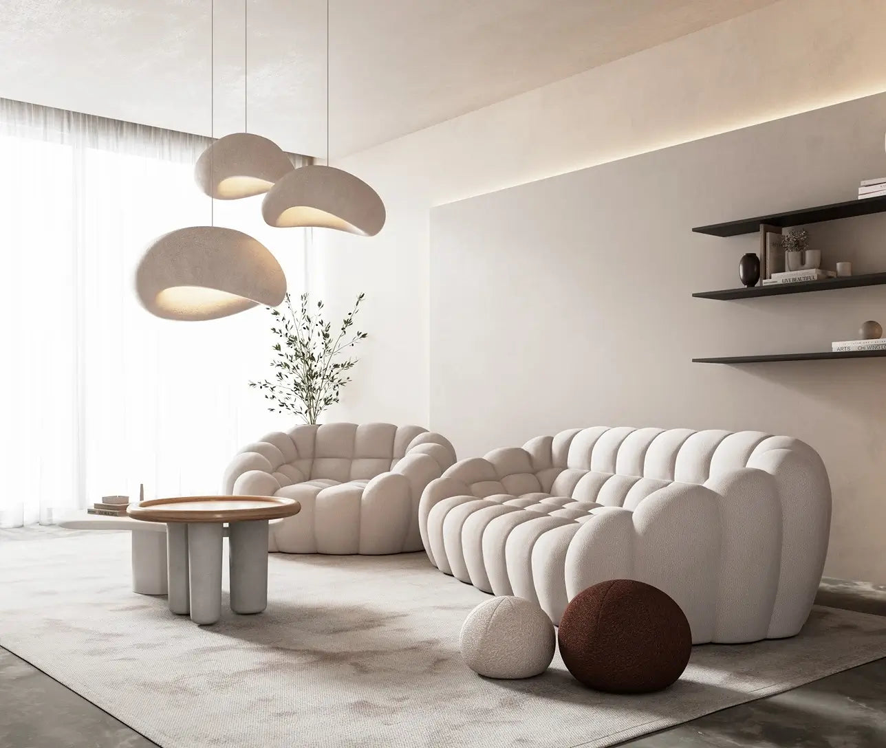 Sillón Miami tapizado en Marea Creme 135 cm