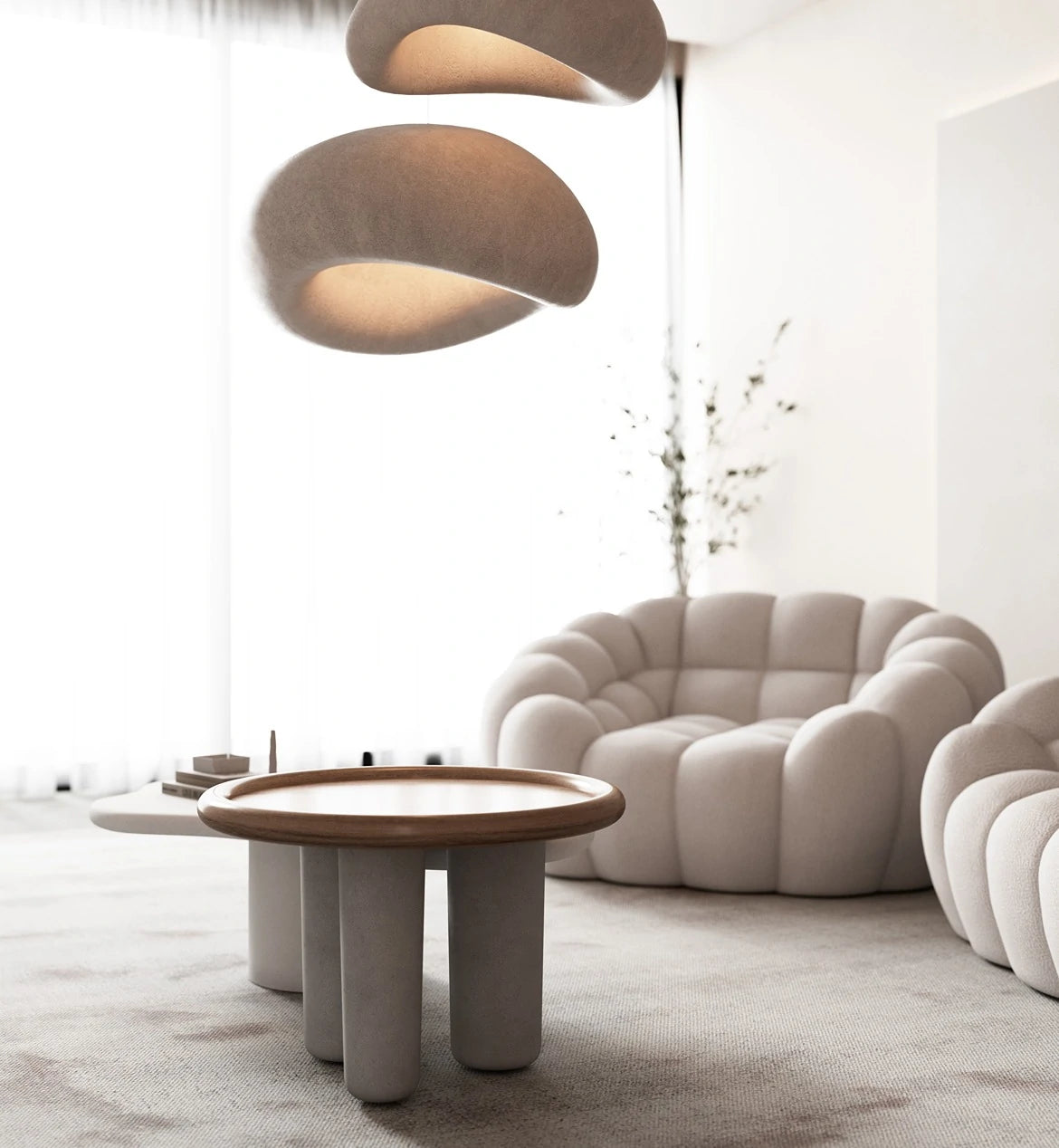 Alia Round Microcement Side Table