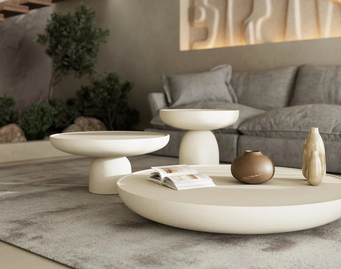Rin Microcement Round Side Table