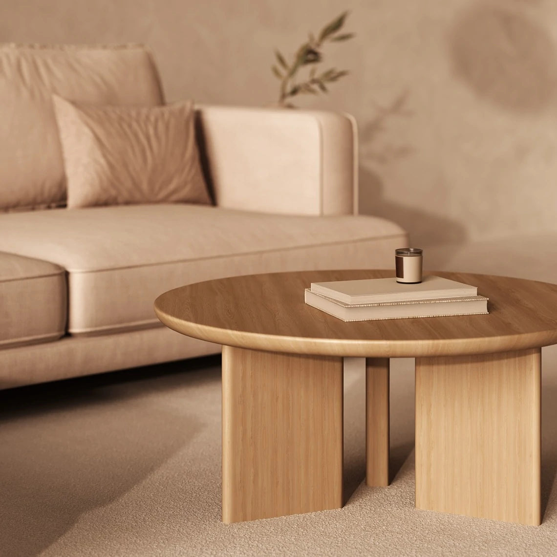Mesa Zen centro en diferentes acabado en madera