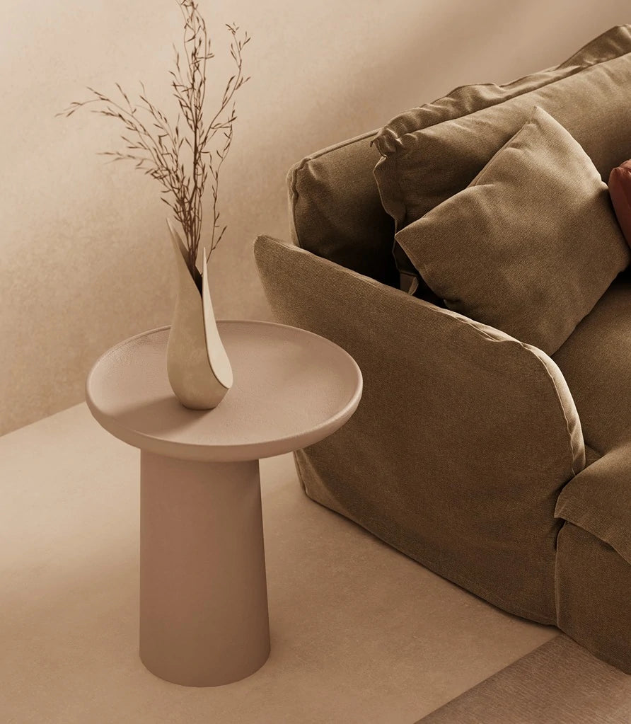 Cala Microcement Round Side Table