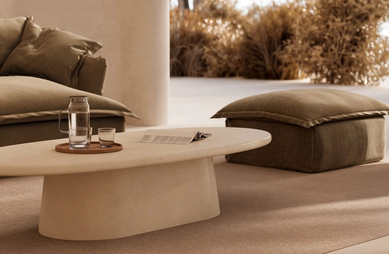 Ganges Low Coffee Table and Microcement