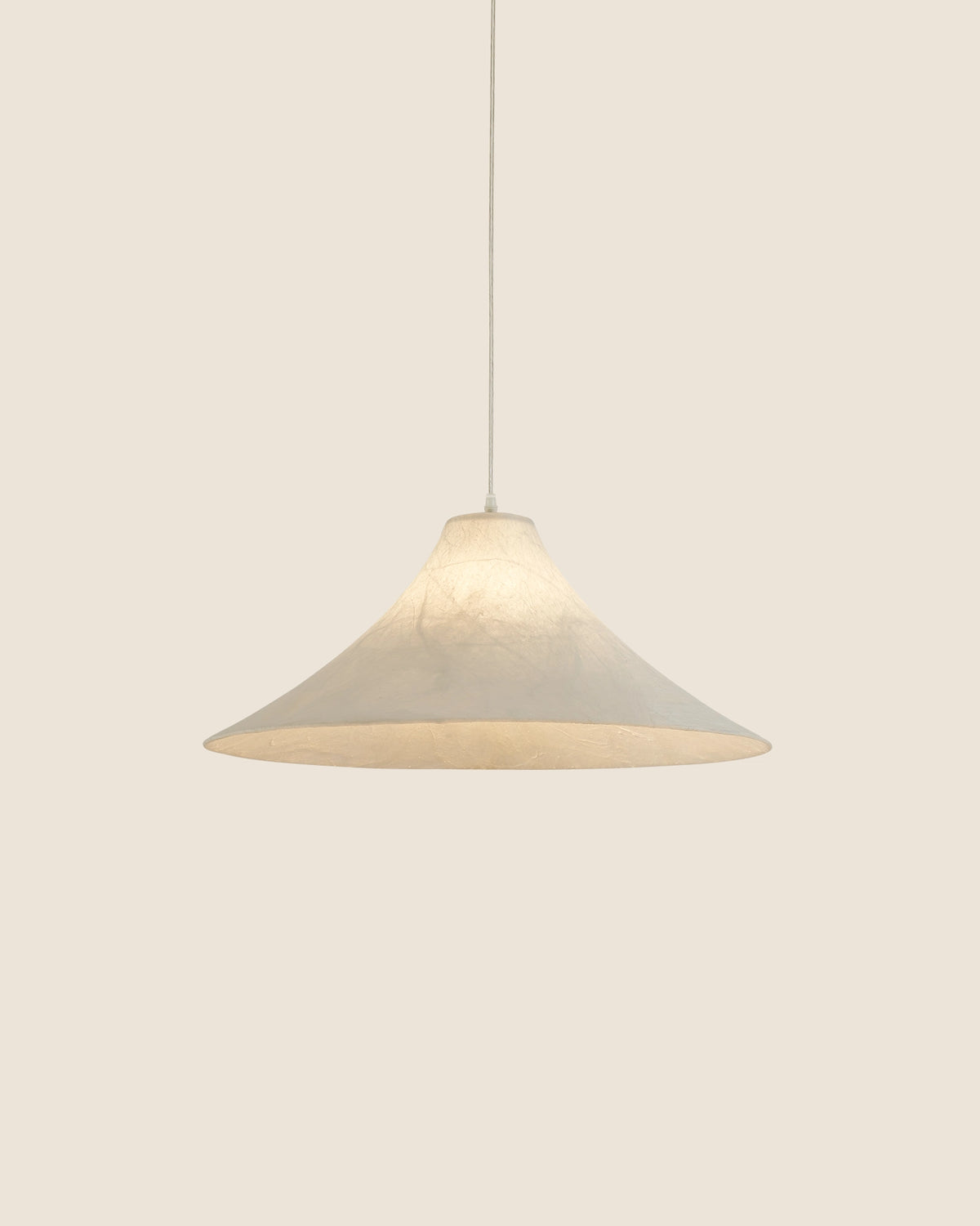 Lámpara techo colgante salón comedor seda natural multiformato artesanal campana Iris