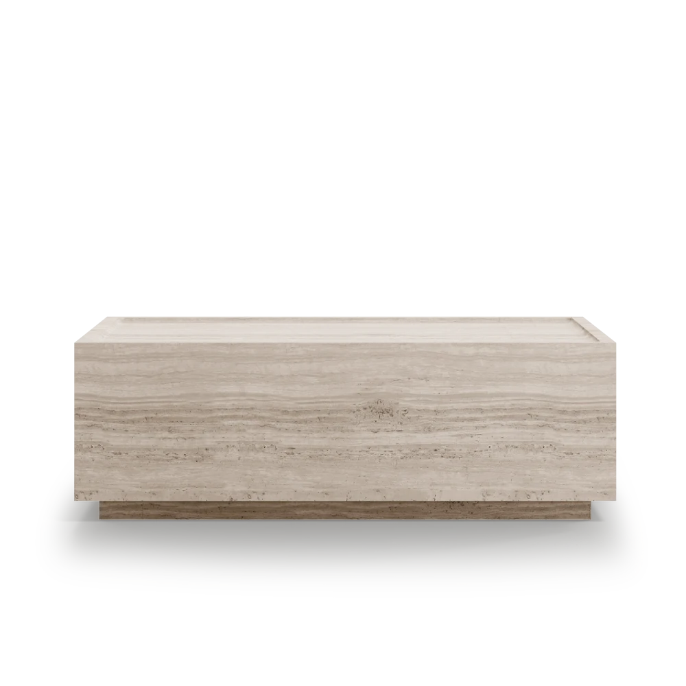 Otto Rectangular Coffee Table in Travertine Marble