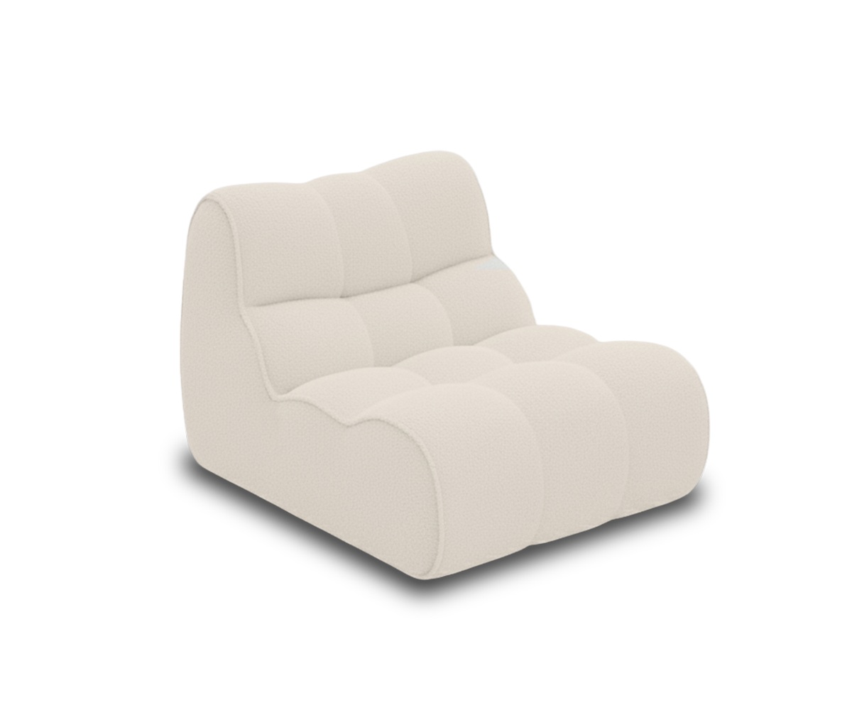 Sillón Nude tapizado en color blanco 65 cm