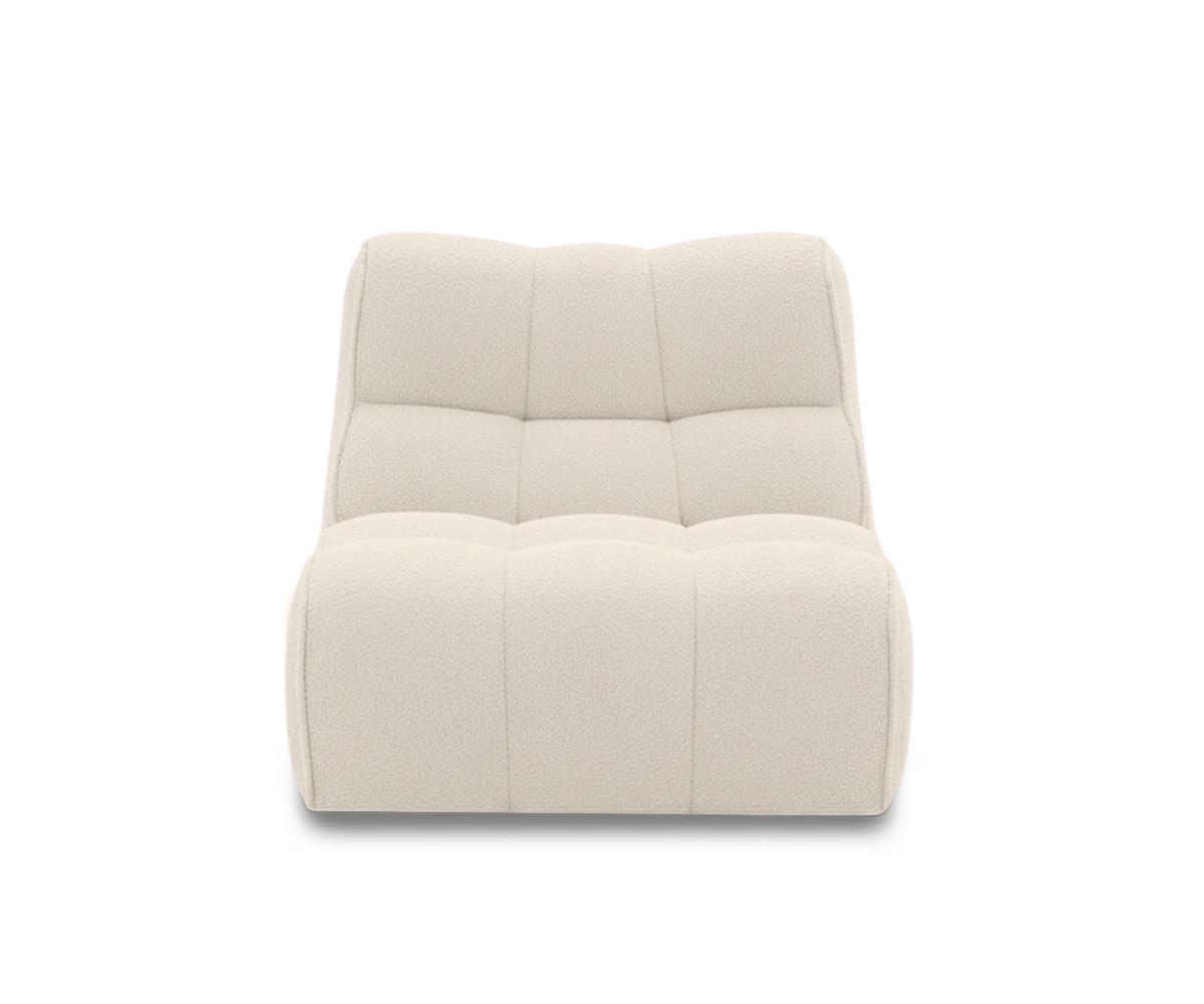 Sillón Nude tapizado en color blanco 65 cm