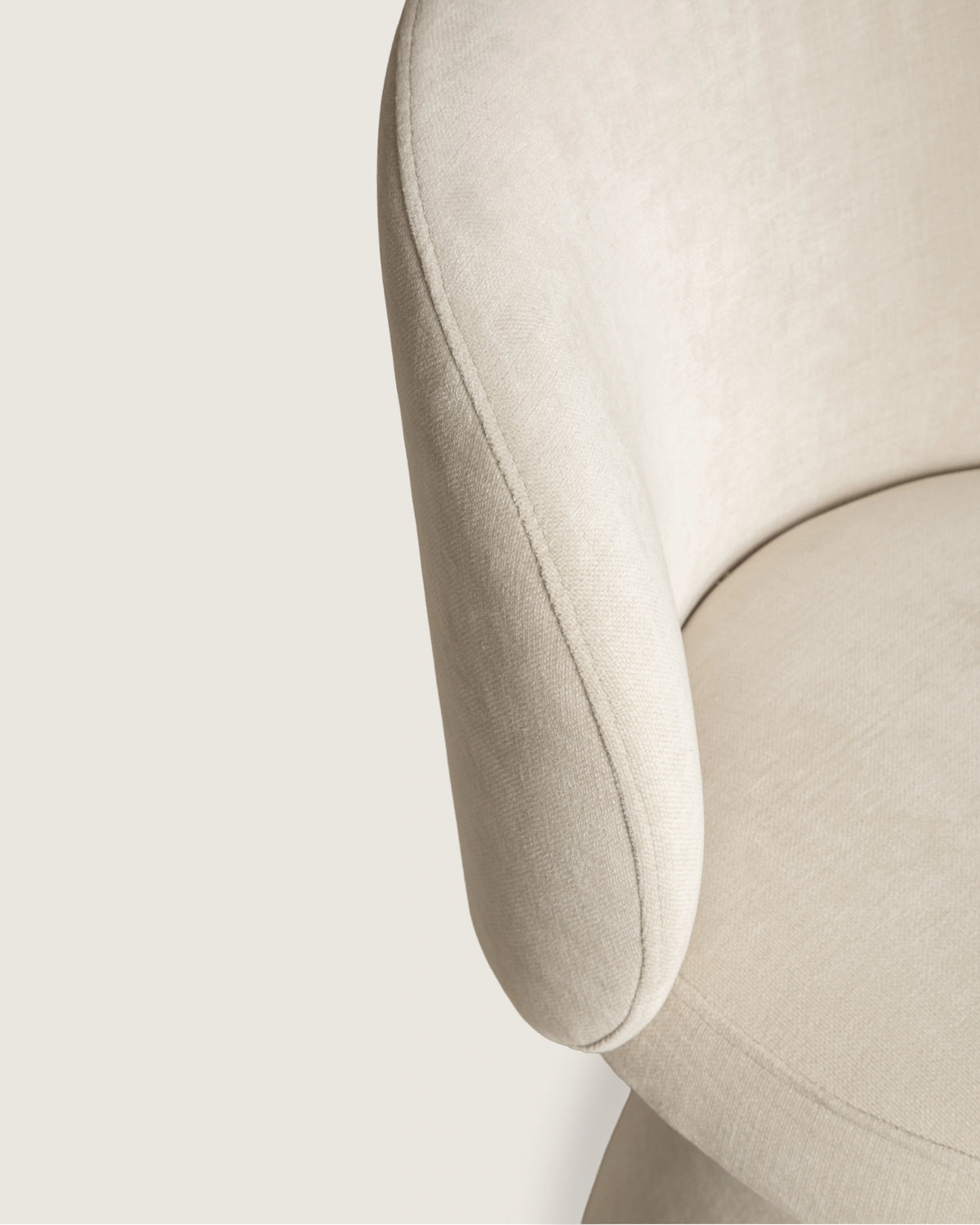 Silla cómoda comedor nórdica, tapizada Vita Beige