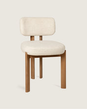 Jade upholstered Nordic dining chair, solid walnut wood legs