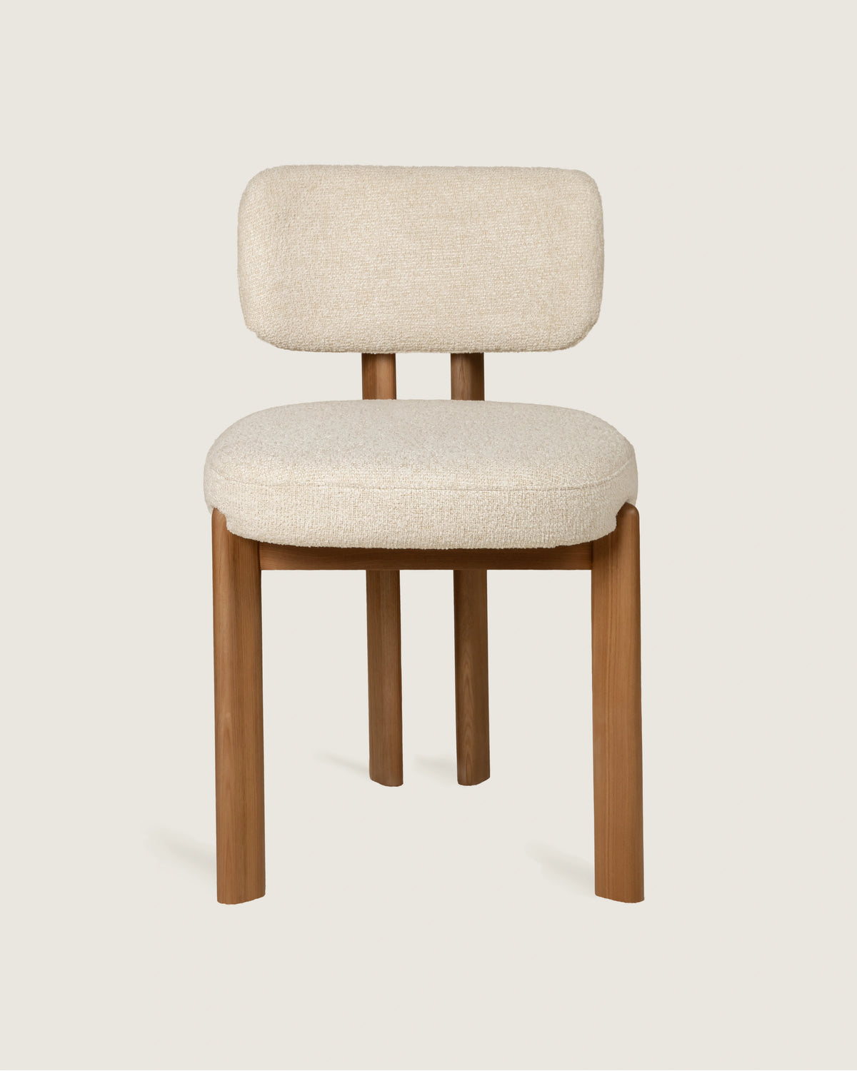 Jade upholstered Nordic dining chair, solid walnut wood legs