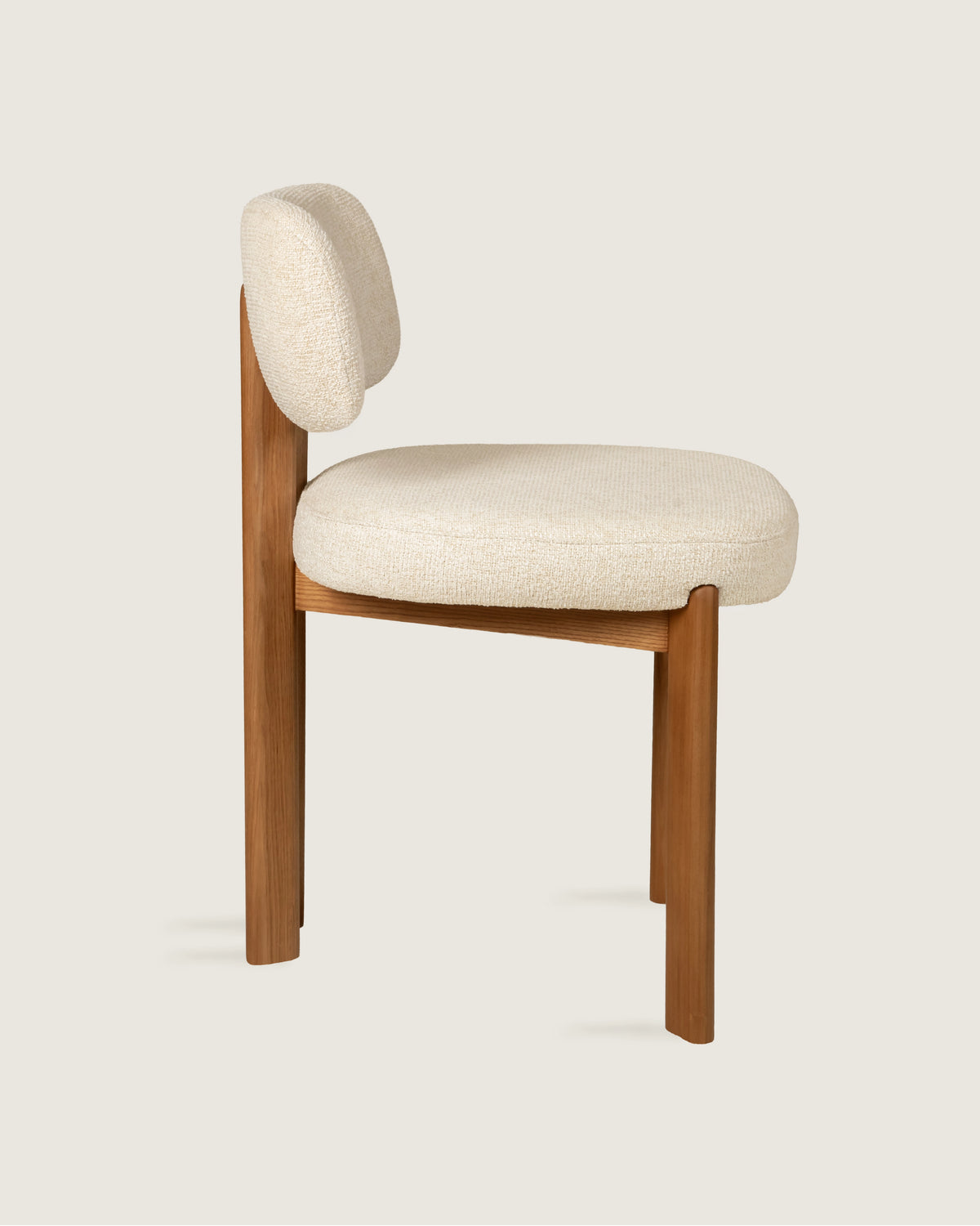 Jade upholstered Nordic dining chair, solid walnut wood legs