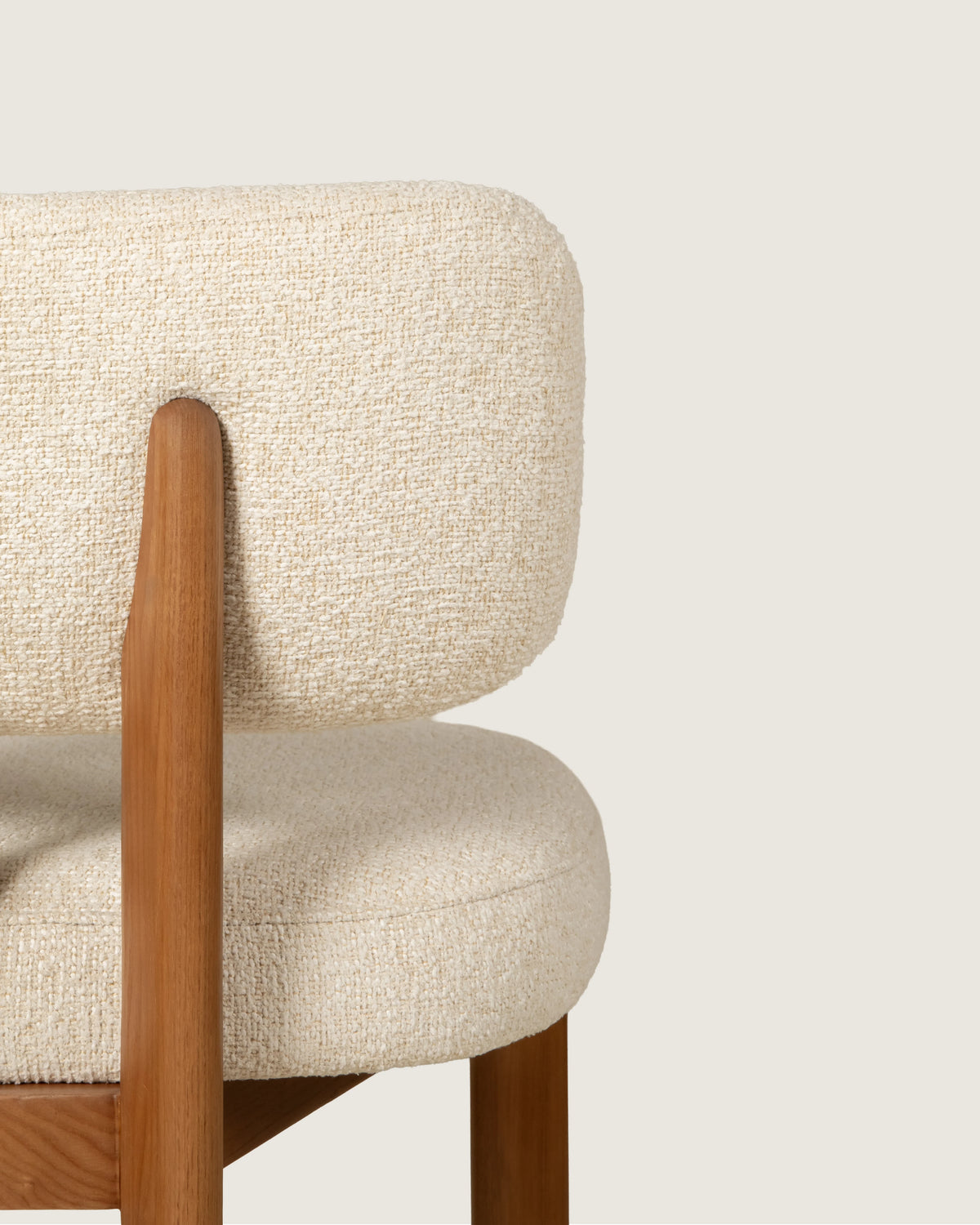 Jade upholstered Nordic dining chair, solid walnut wood legs