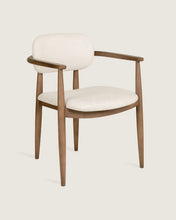 Lys Nordic upholstered dining chair, solid walnut wood legs