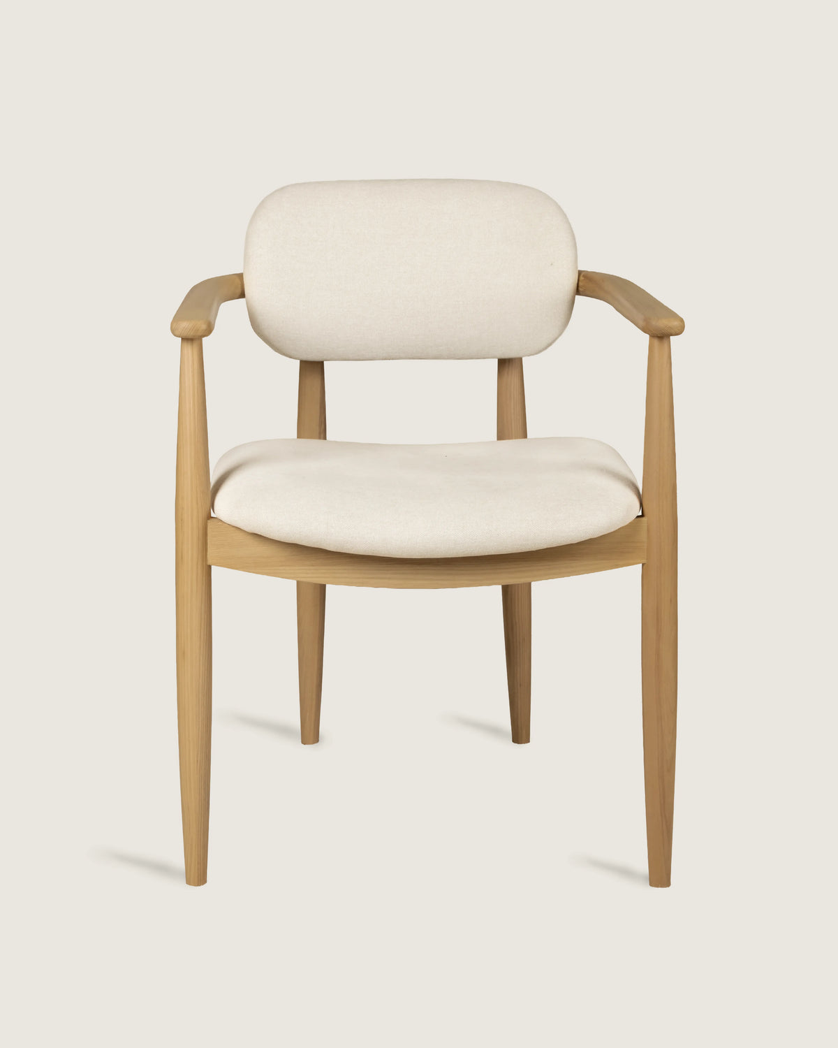 Chaise Lys avec finition en bois divers et revêtement en vita crème