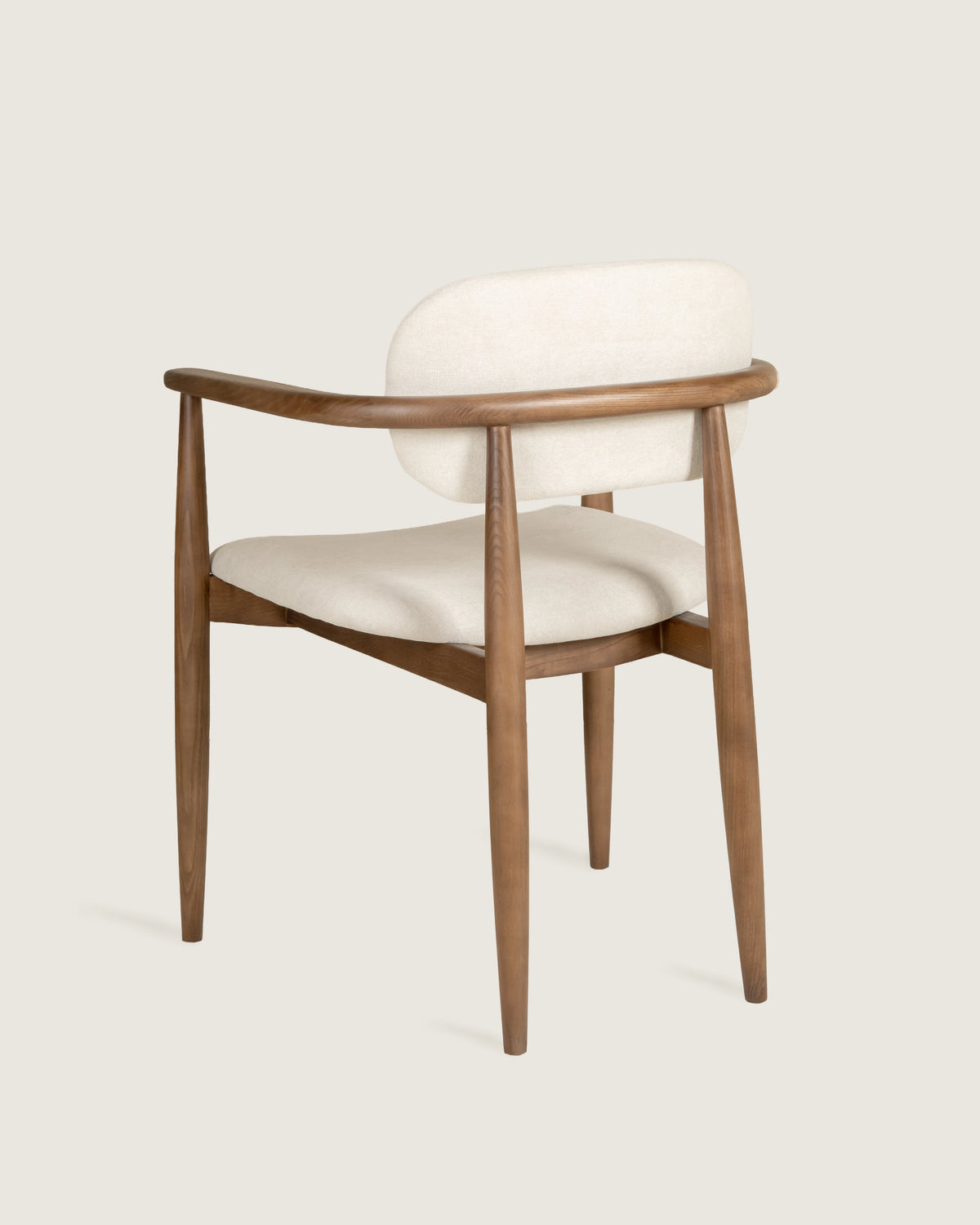 Lys Nordic upholstered dining chair, solid walnut wood legs
