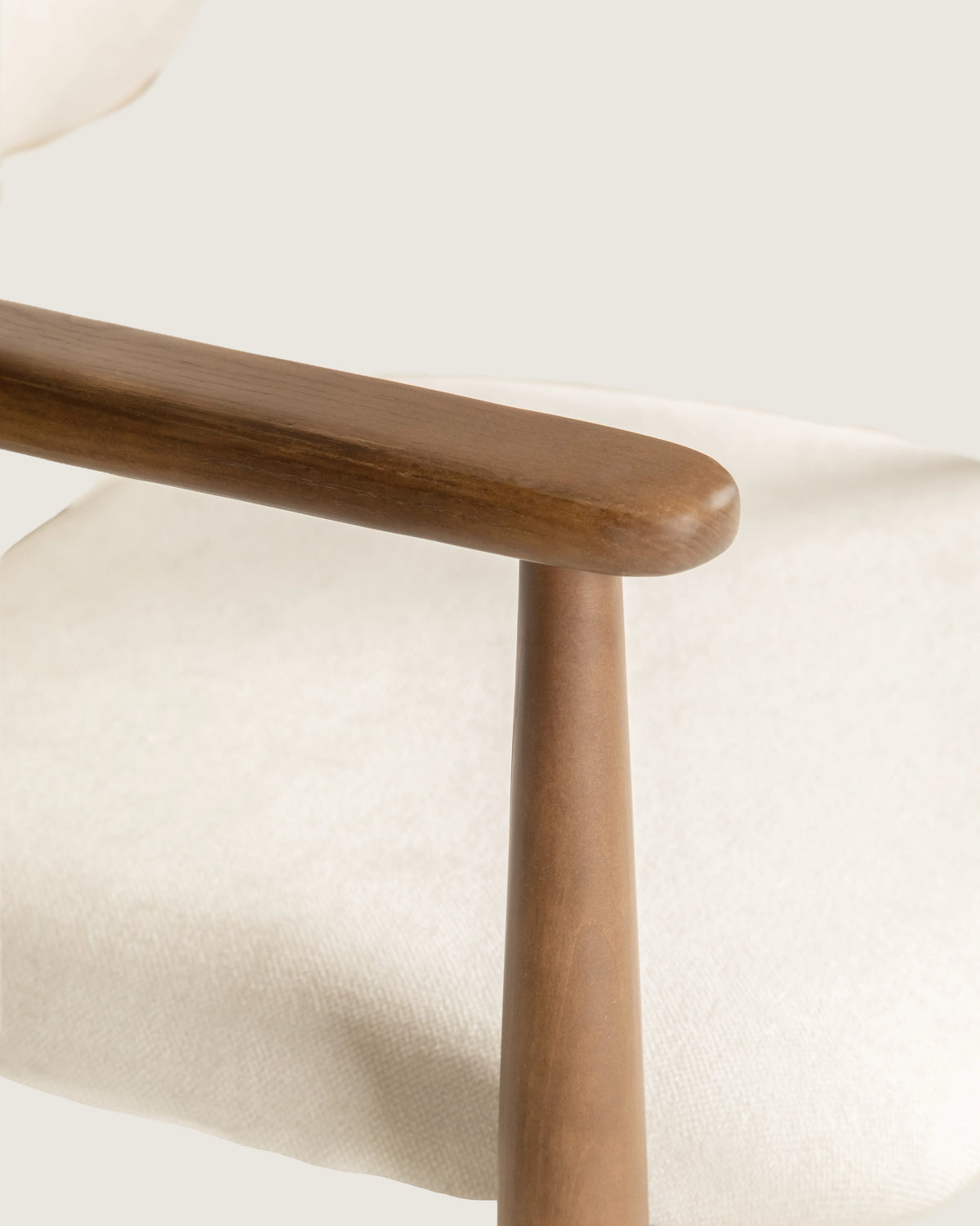 Lys Nordic upholstered dining chair, solid walnut wood legs