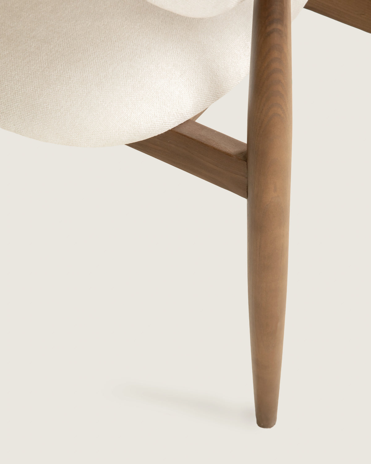Lys Nordic upholstered dining chair, solid walnut wood legs