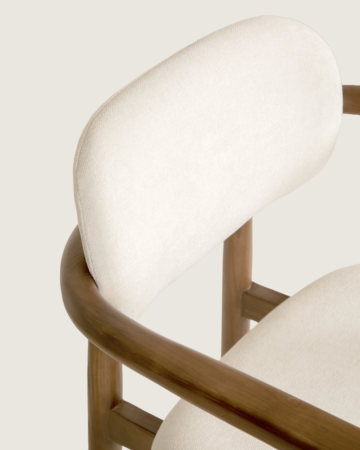 Lys Nordic upholstered dining chair, solid walnut wood legs