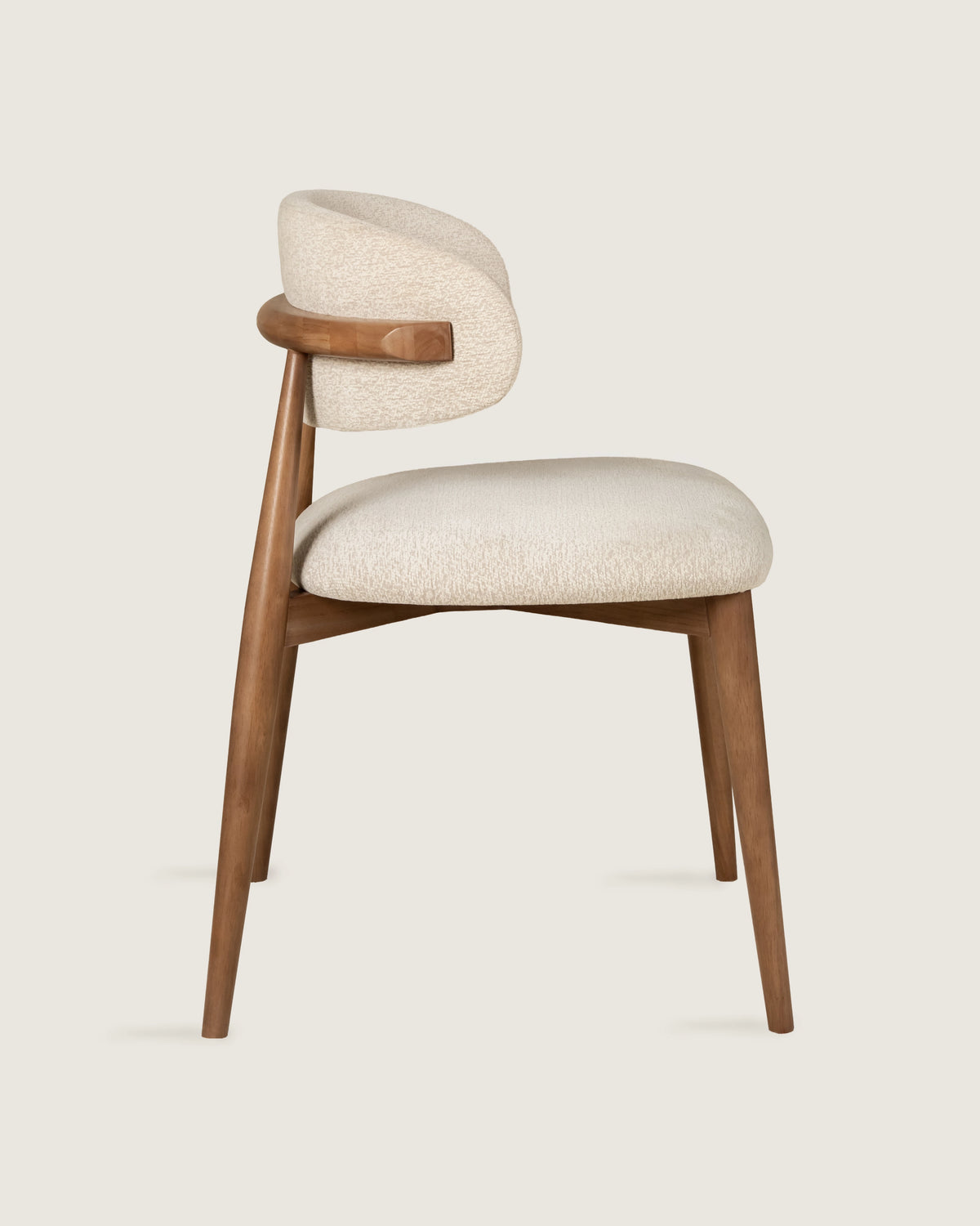 Silla cómoda comedor nórdica, tapizada madera nogal maciza patas de madera Selen