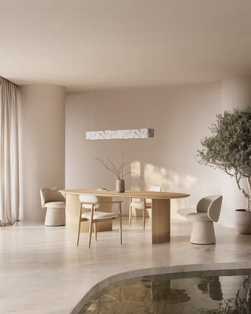 Brisa dining table in different wood finishes 230 x 105 x 75