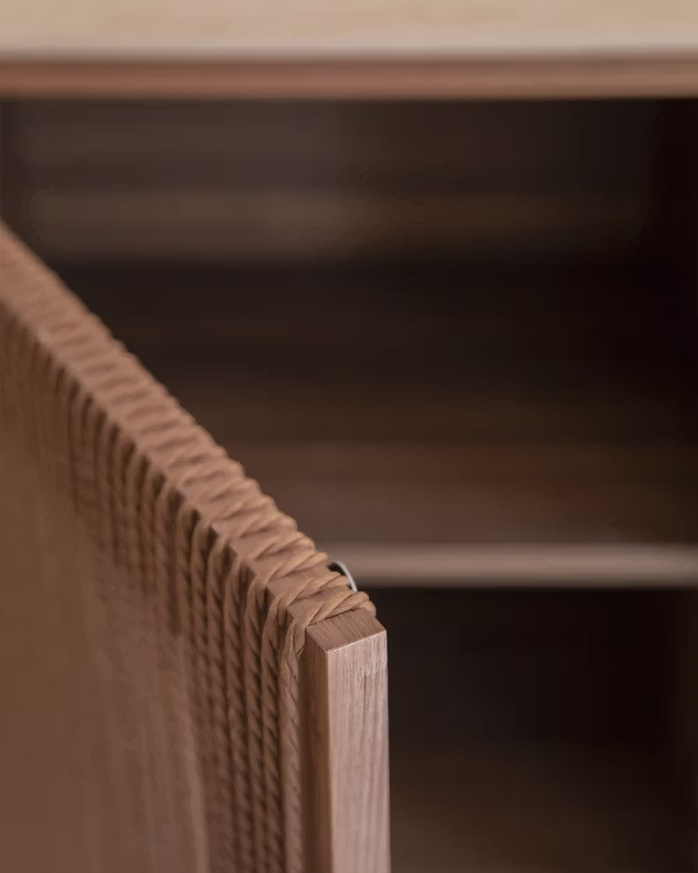 Ivy sideboard in different wood finishes with a travertine marble top
