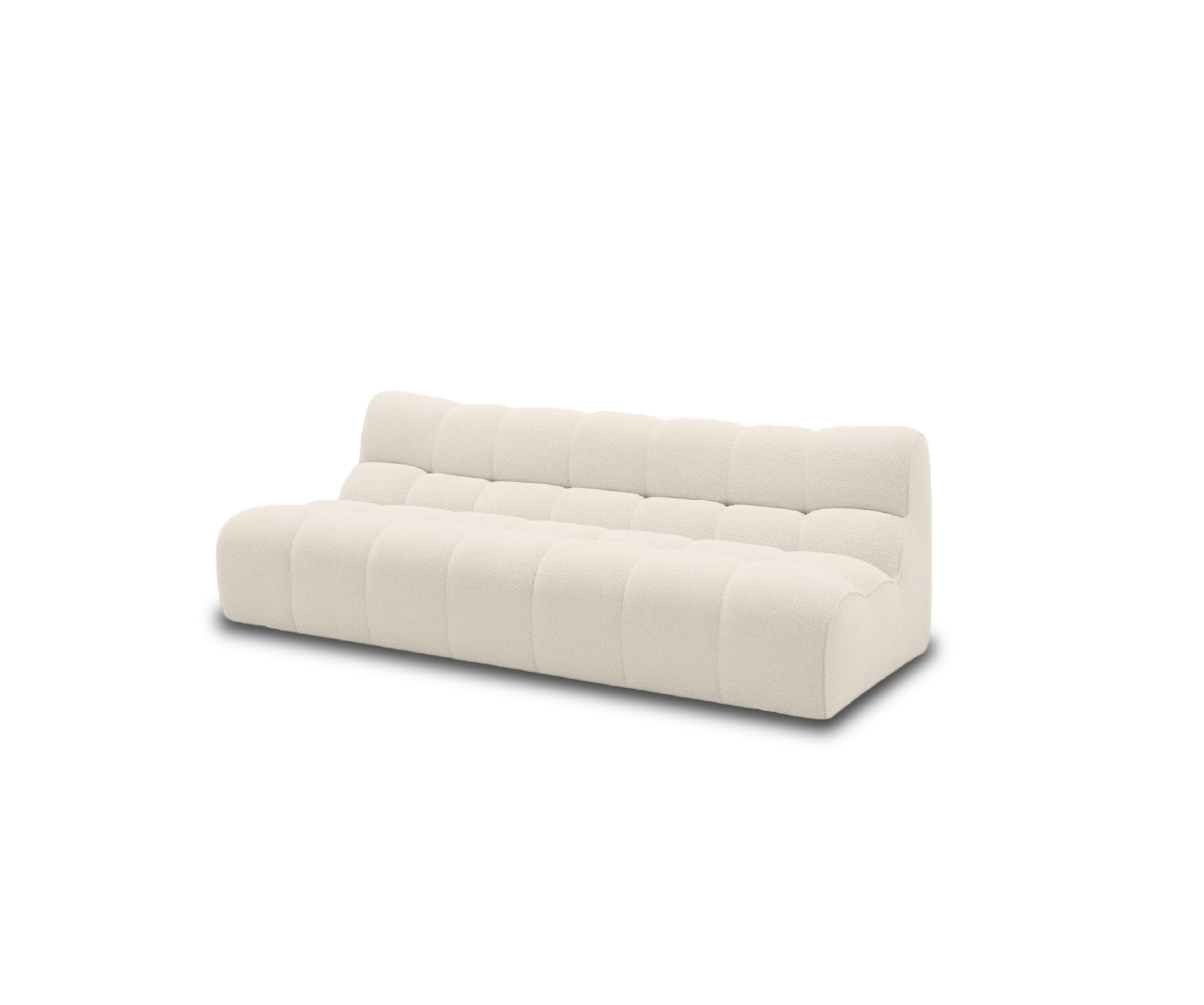 Sofá Nude 3 plazas tapizado en color blanco 206 cm