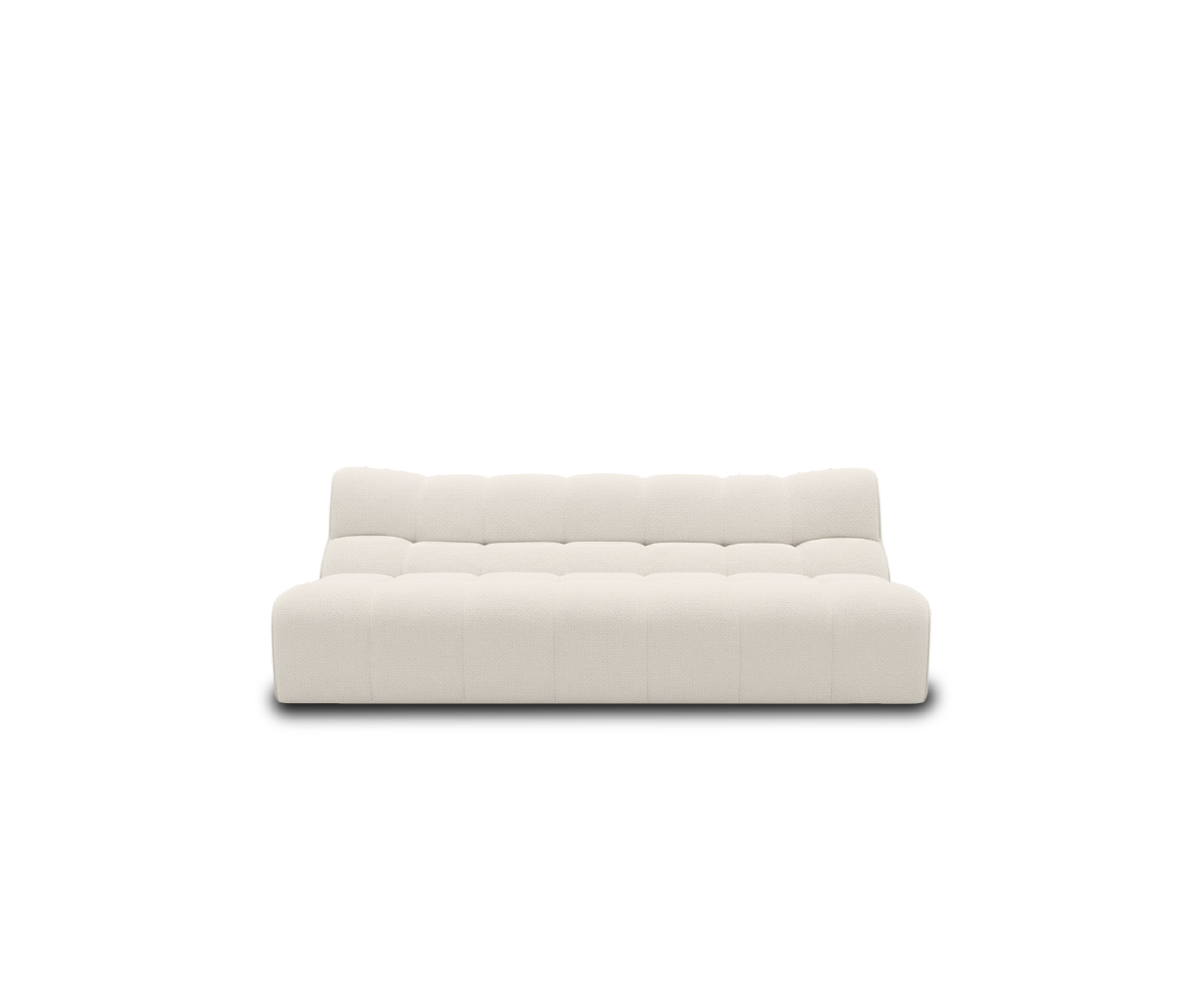 Nude 3-seater sofa upholstered in white, 206 cm