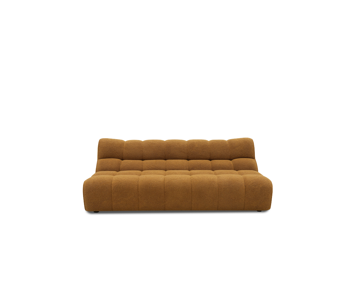 Nude 3-seater sofa upholstered in terracotta color 206 cm