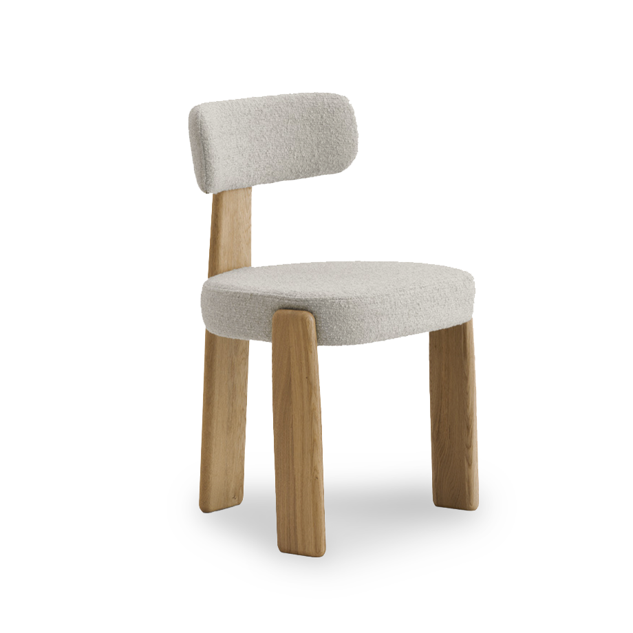 Silla Lea en tapicería dolmen creme