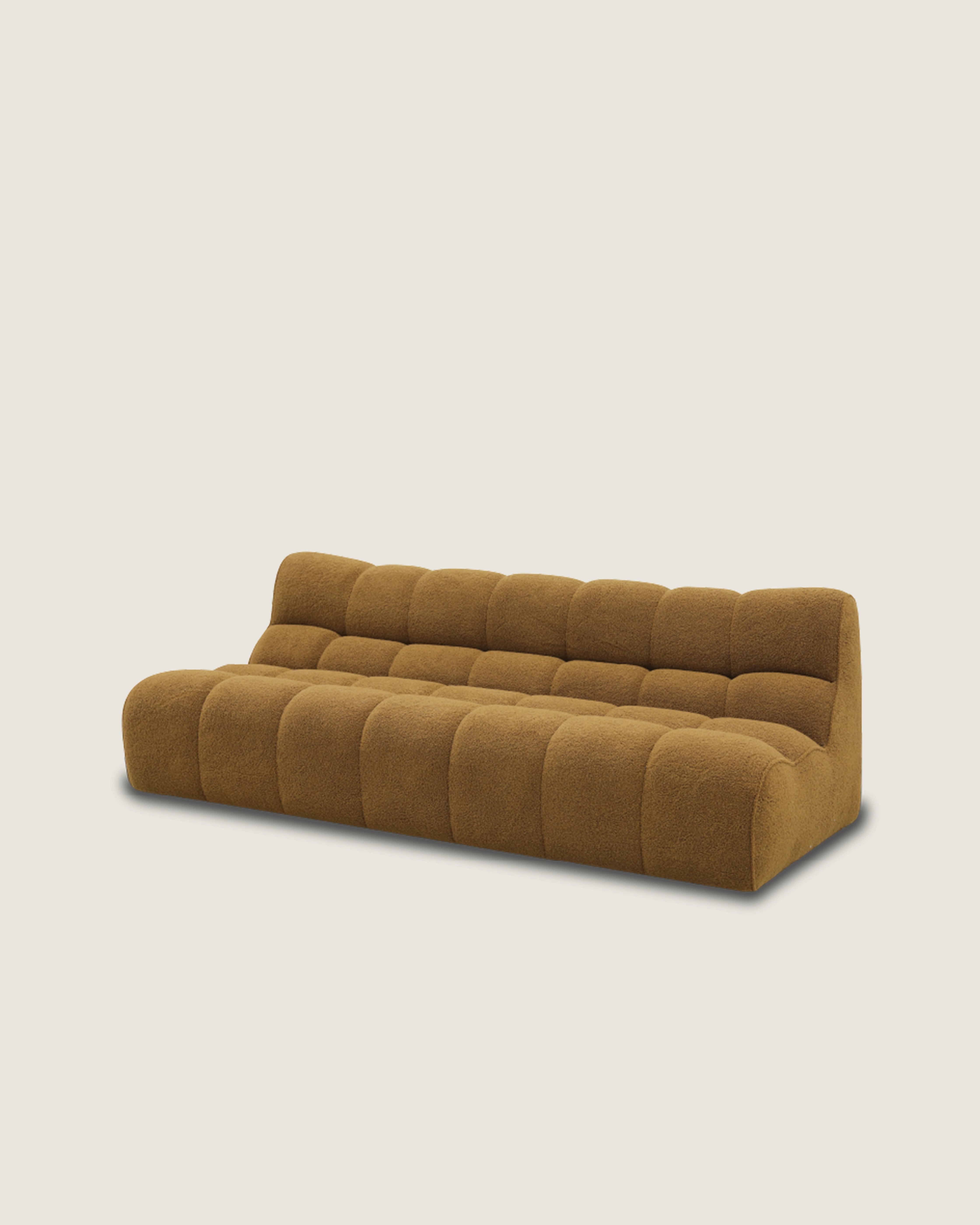 Sofá Nude 3 plazas tapizado en color teja 206 cm