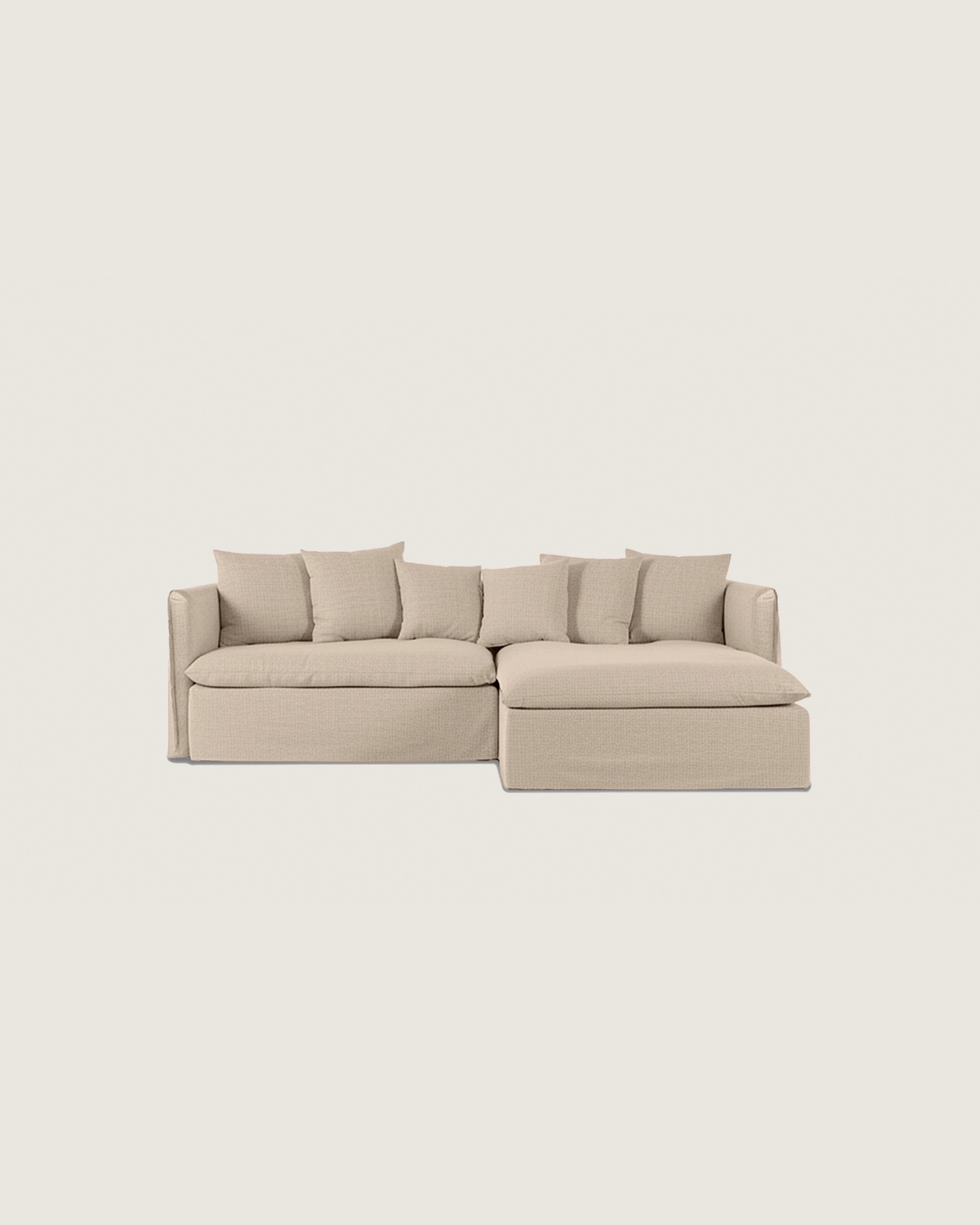 Sofá Paris 4 plazas con chaise longue con tapicería personalizada 290 cm