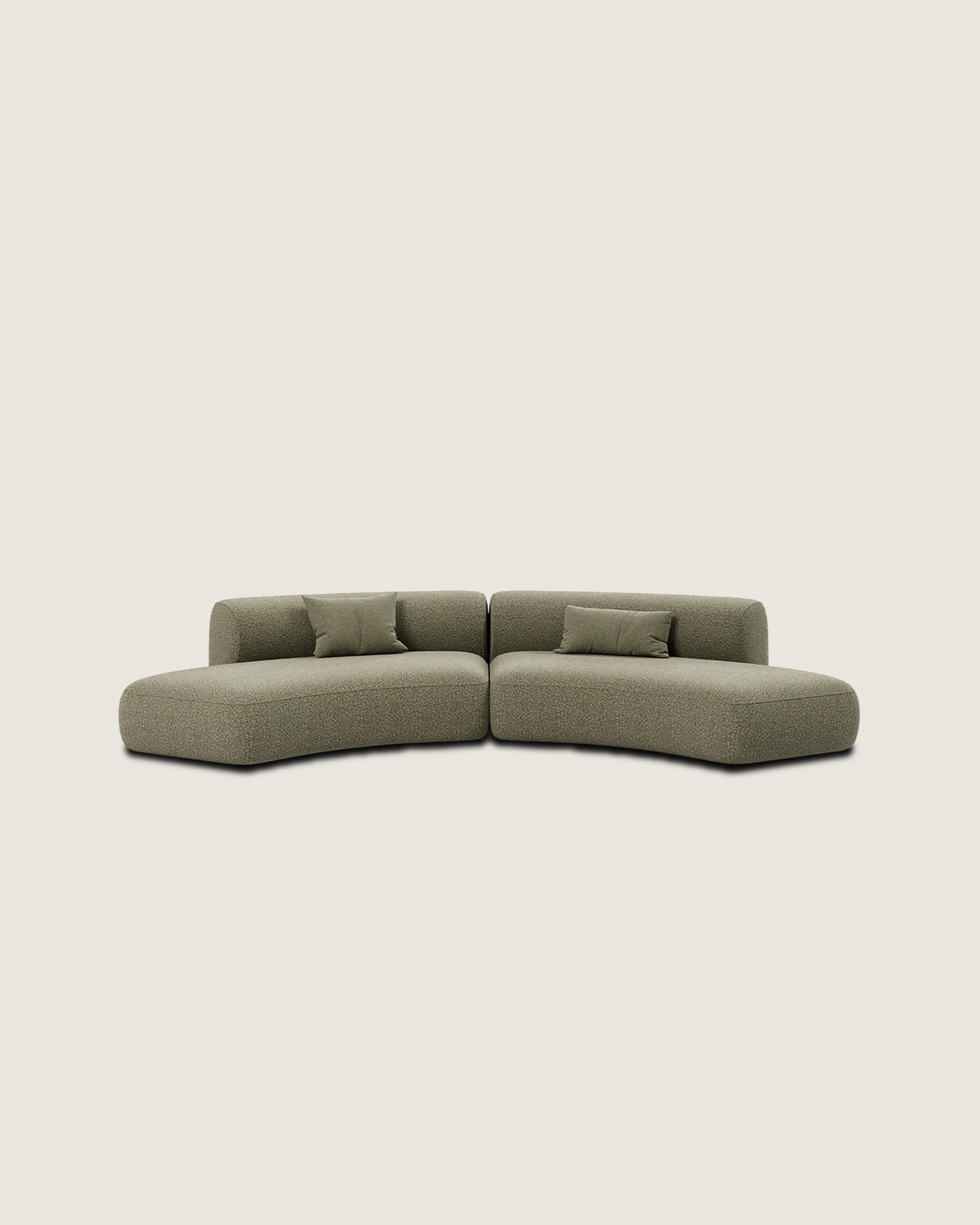 Sofá Tulum modular curvo con tapicería personalizada 340 cm