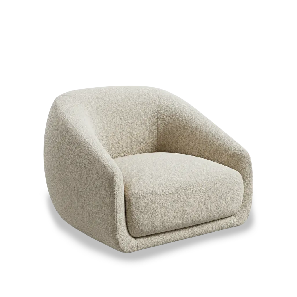 Serene and comfortable presence: Boss embraces the posture and tidies the space with a clean gesture.