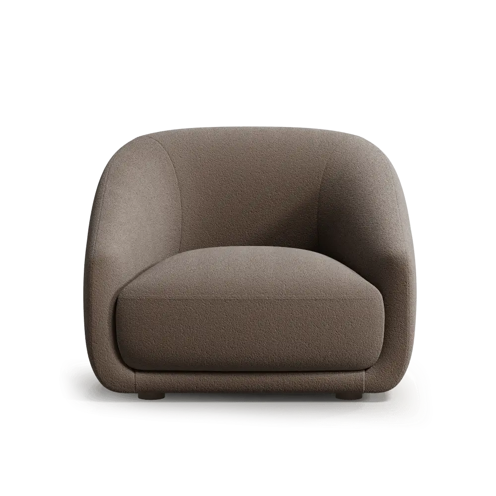 Serene and comfortable presence: Boss embraces the posture and tidies the space with a clean gesture.