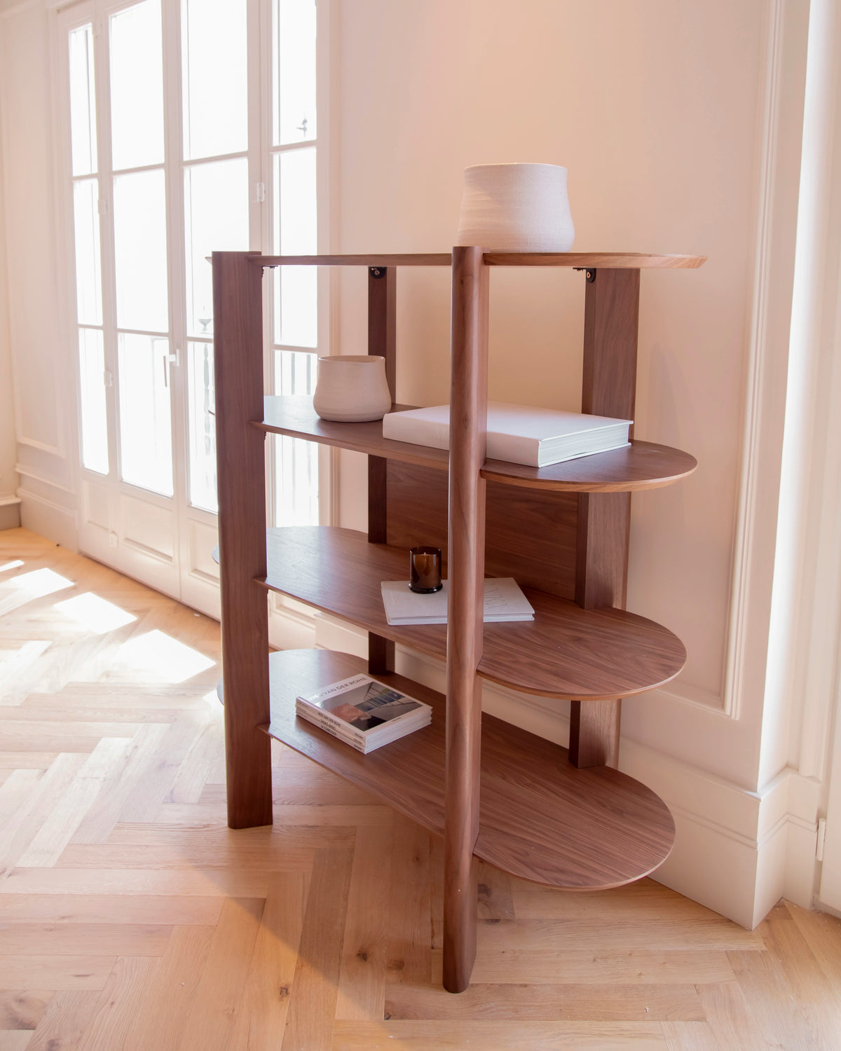 Tori walnut bookshelf