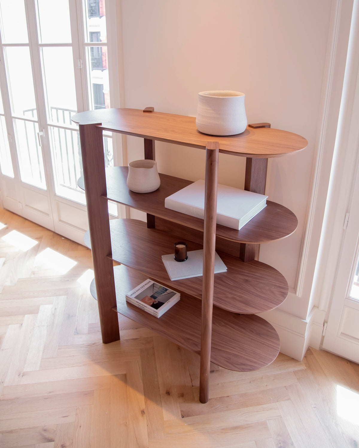 Tori walnut bookshelf
