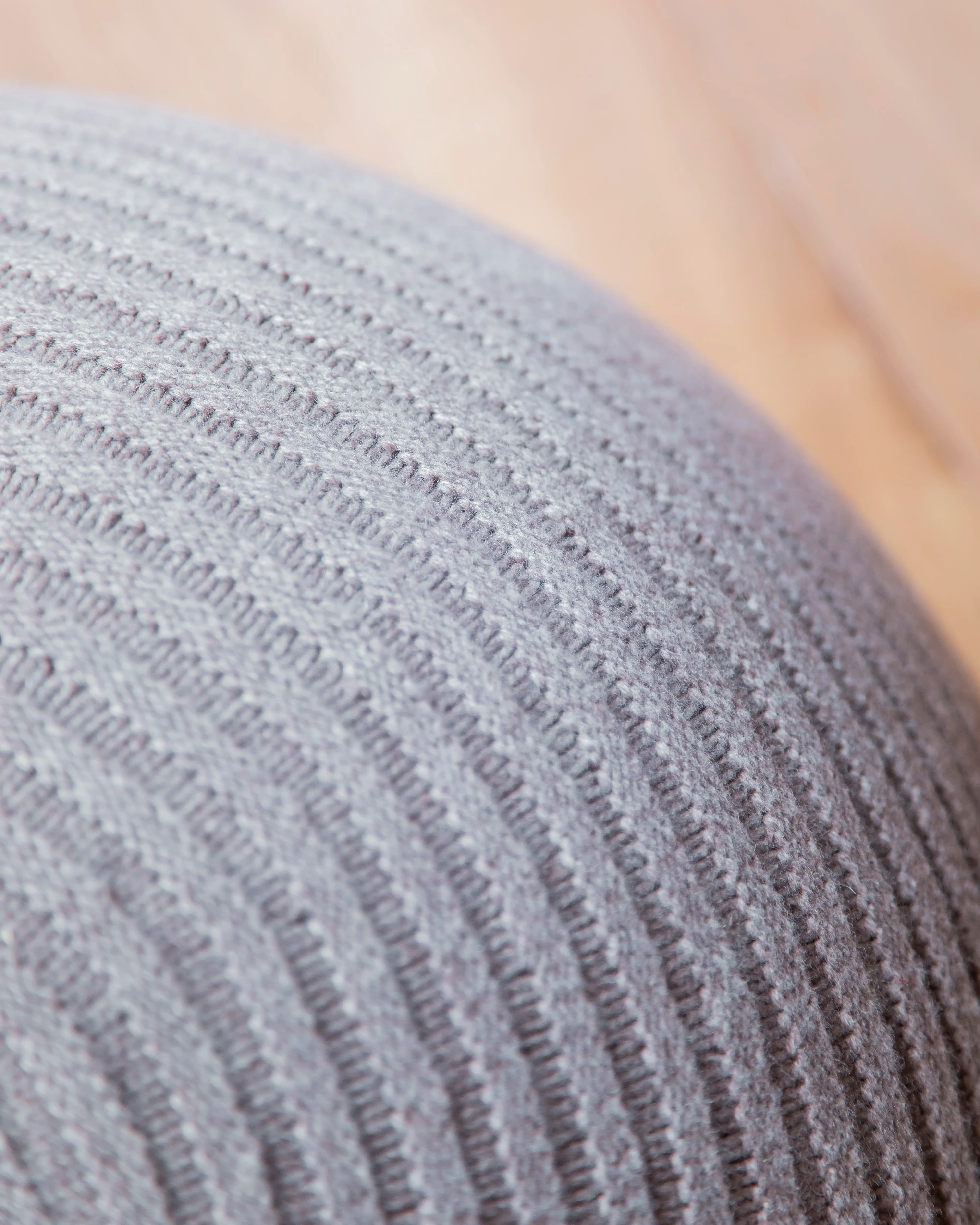 Puf Knit de lana marrón tejida