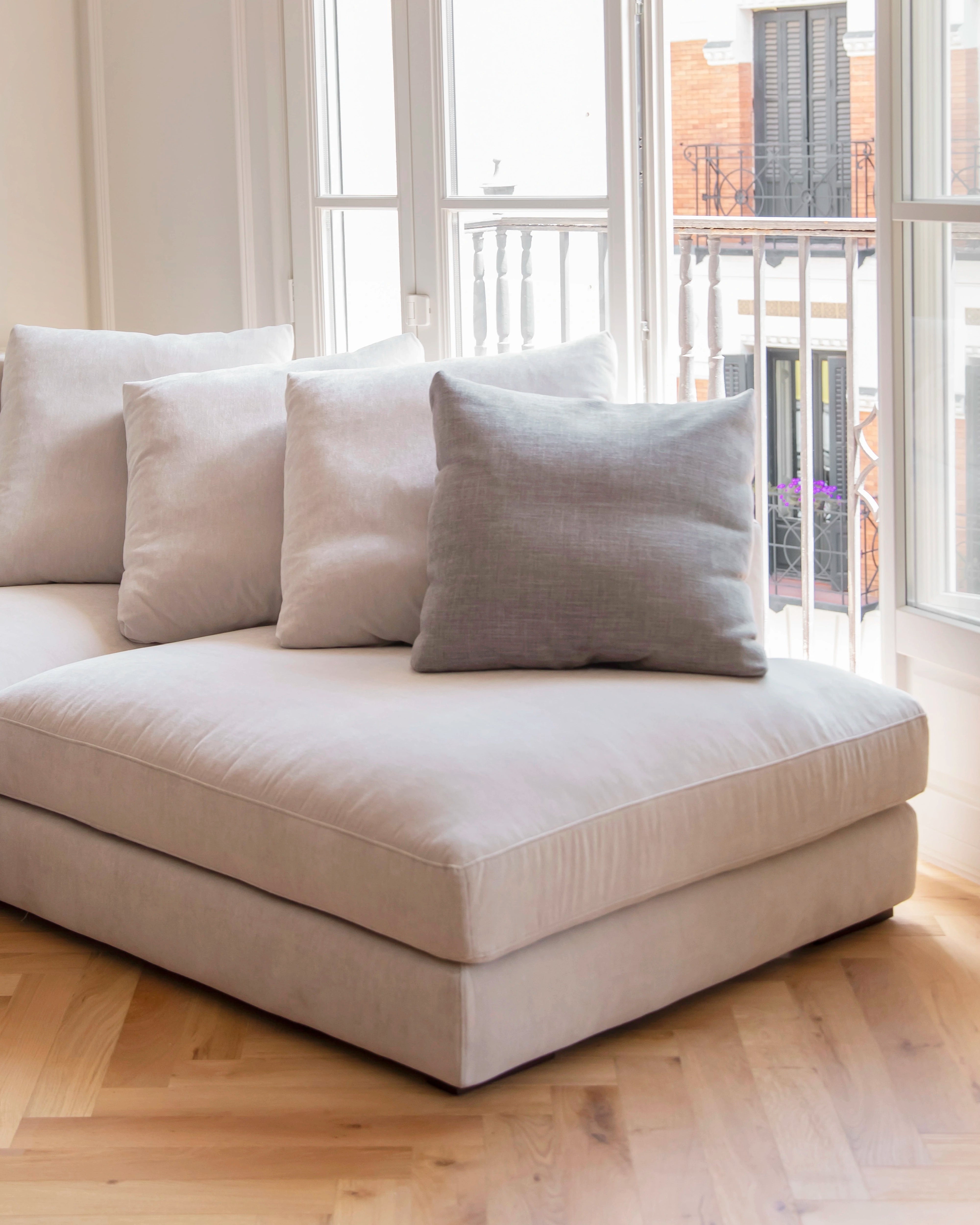 Boston 3-seater sofa with chaise longue with customizable upholstery 356 cm