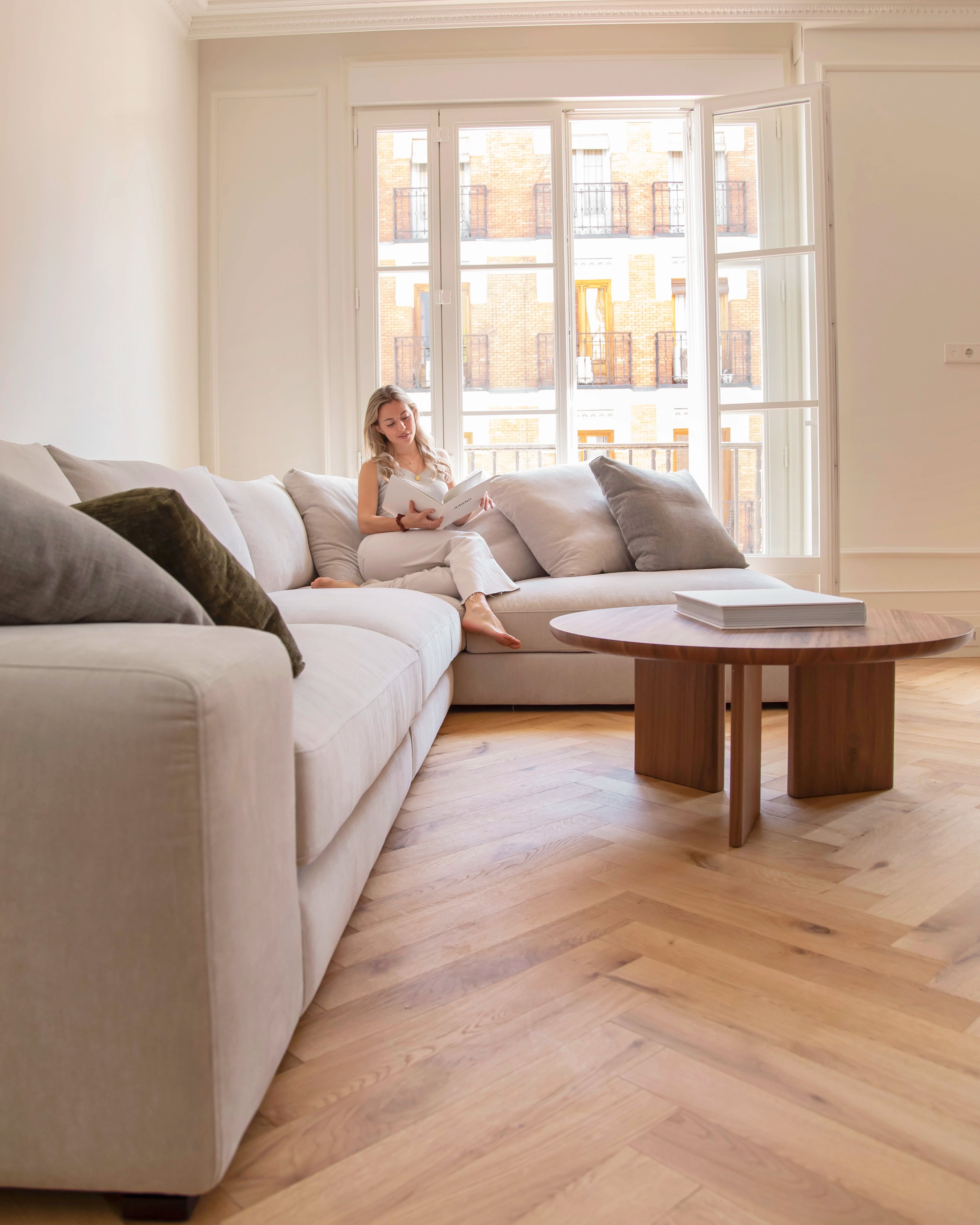 Sofá Boston 3 plazas con chaise longue con tapicería personalizable 356 cm