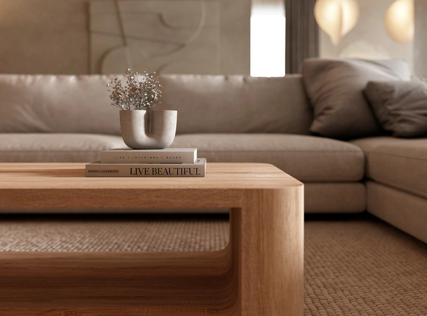 Nile coffee table with oak wood