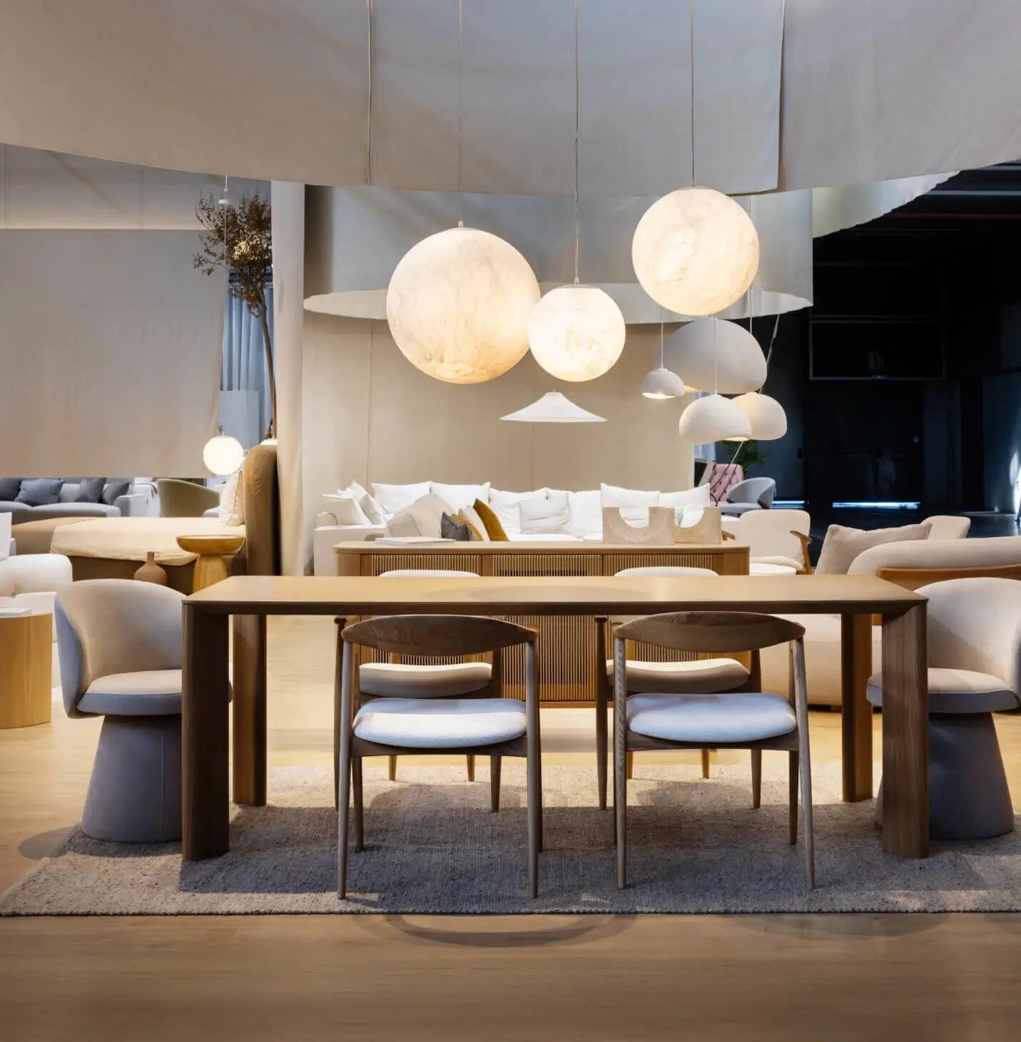 Mayra rectangular dining table in different wood finishes