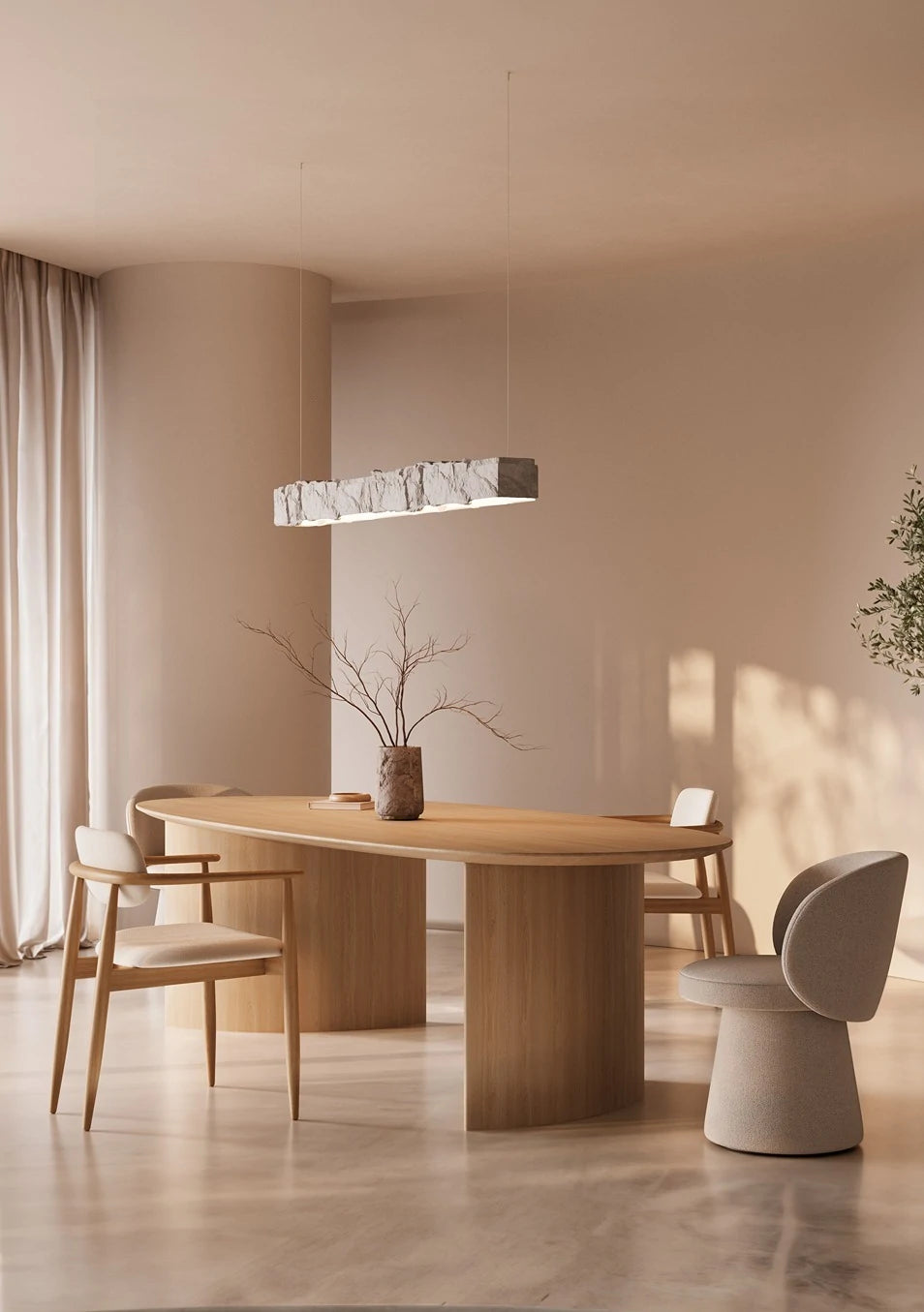 Mesa Brisa de comedor en diferentes acabado en madera 230 x 105 x 75