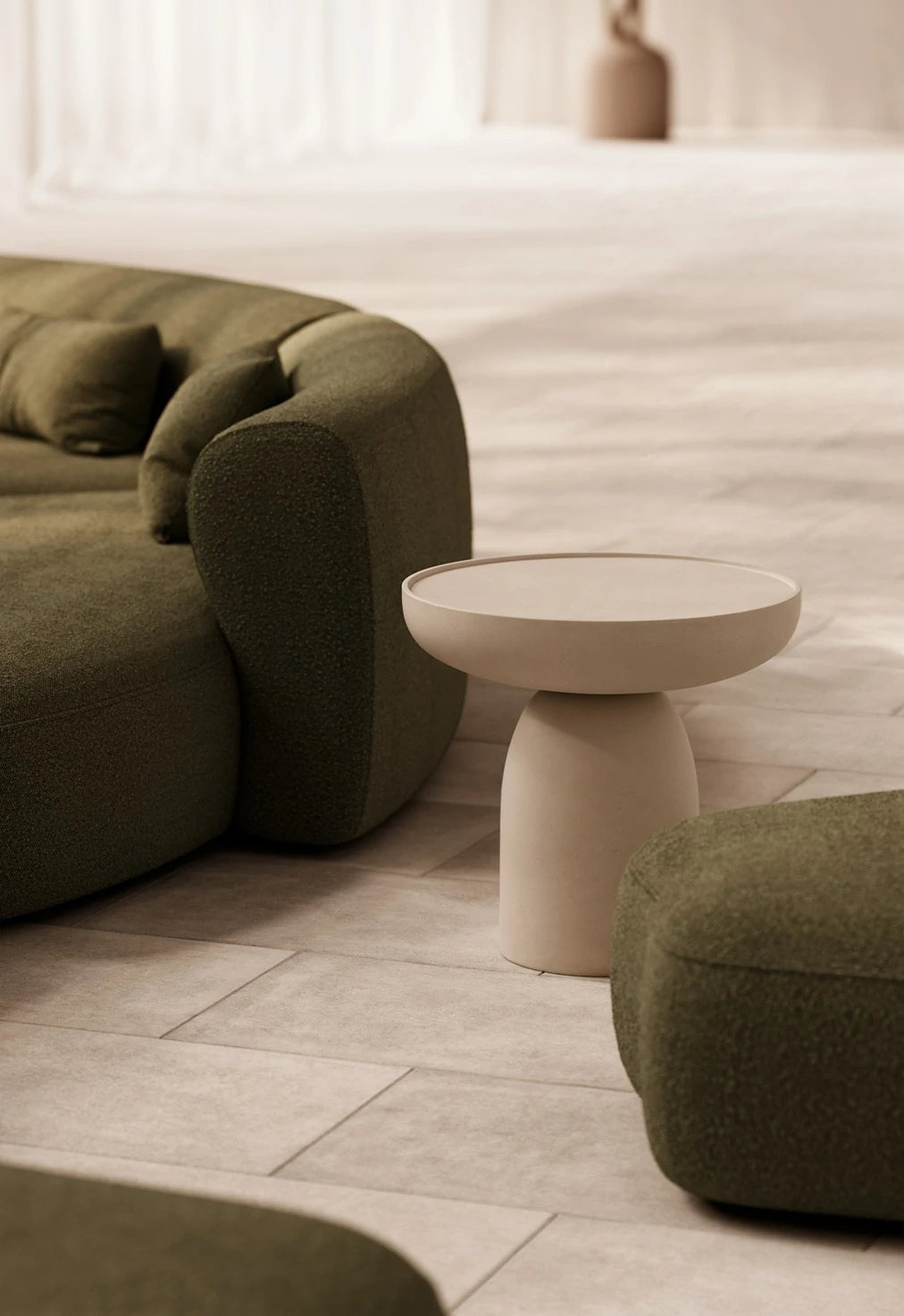 Rin Microcement Round Side Table