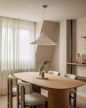 Lámpara techo colgante salón comedor seda natural multiformato artesanal campana Iris