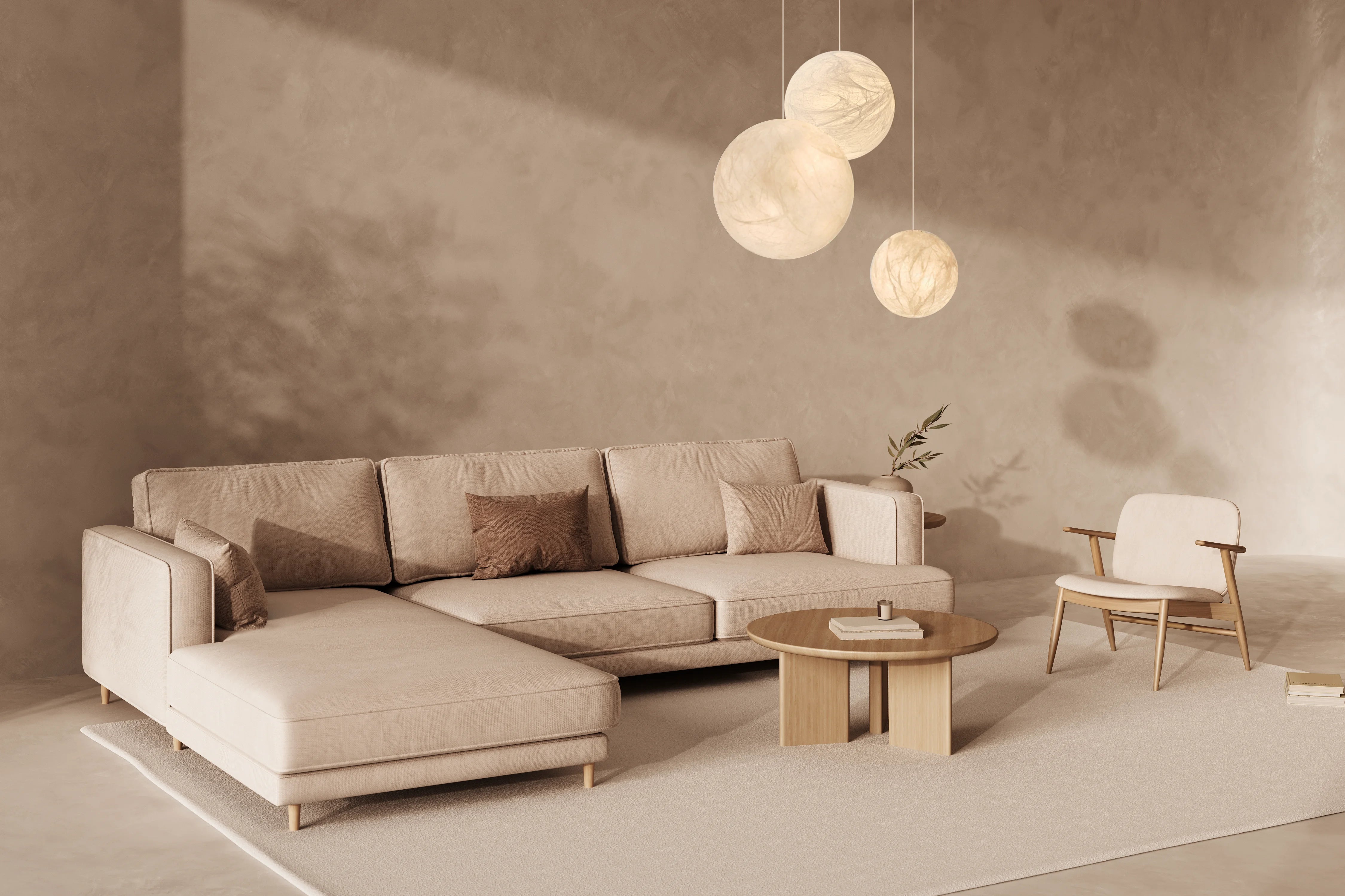 Delos sofa chaise longue 4 seats left