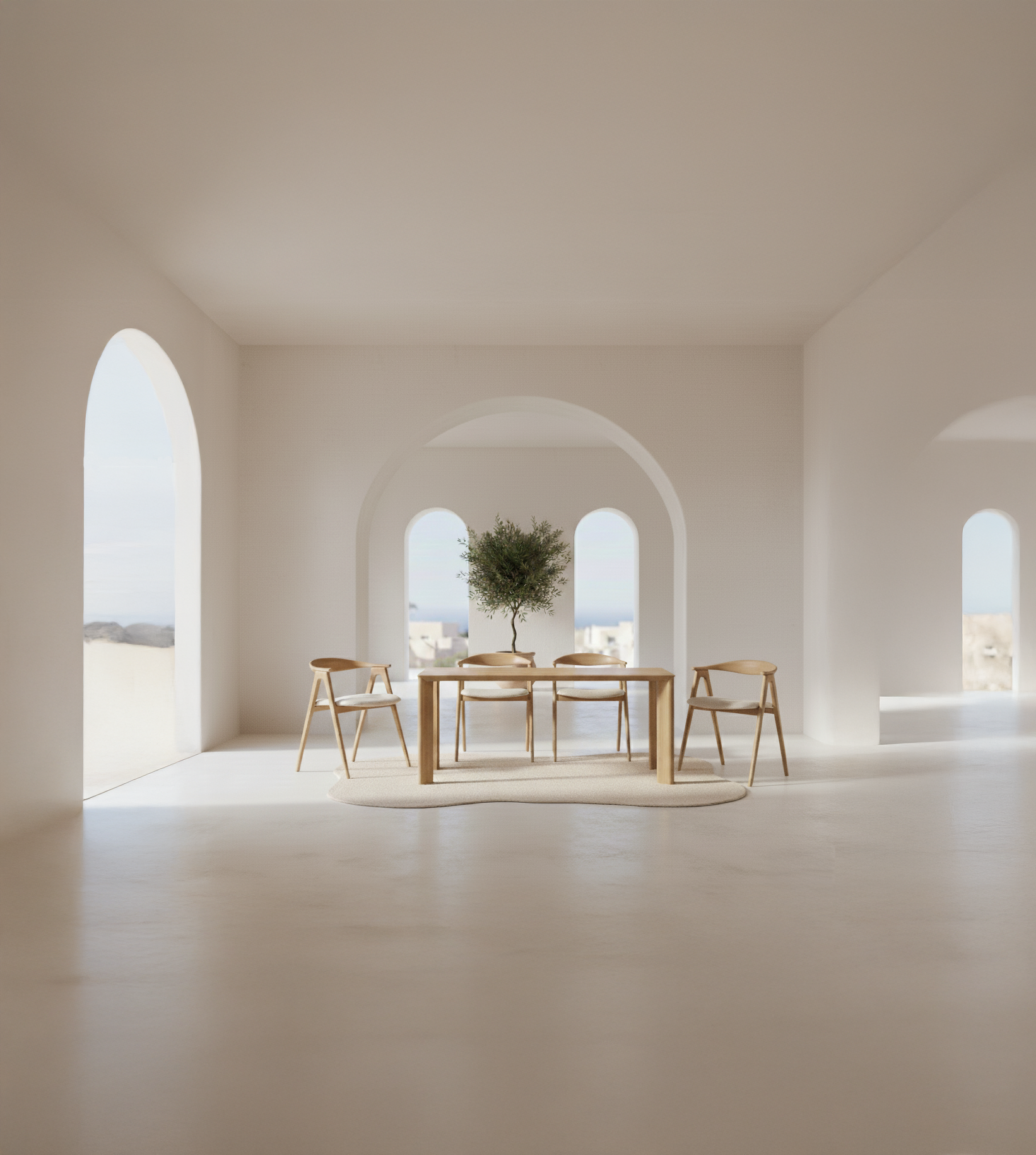 Silla Lyra en diferentes acabado en madera en tapicería eos creme