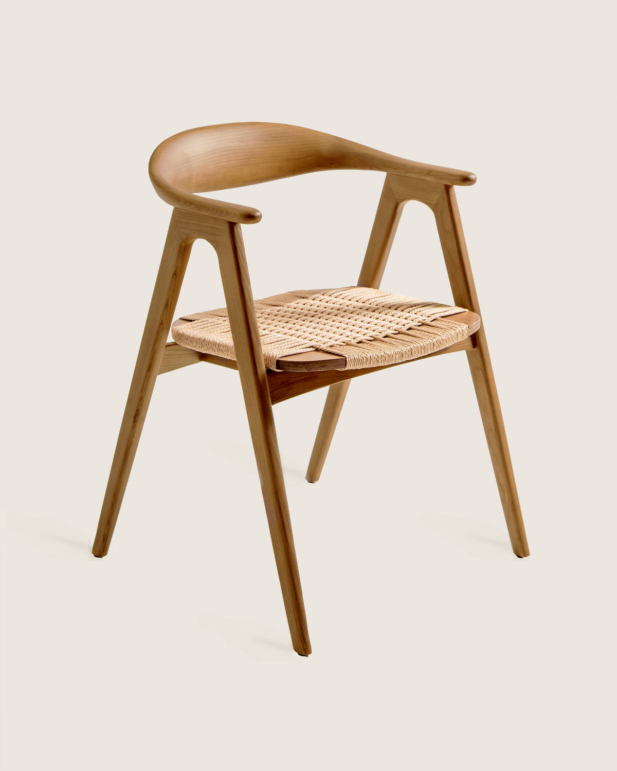 Silla de comedor con reposabrazos asiento de cuerda Korda