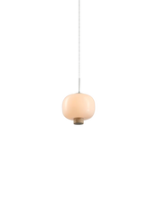 Lámpara techo colgante salón comedor cristal mediana artesanal ovalada Alma